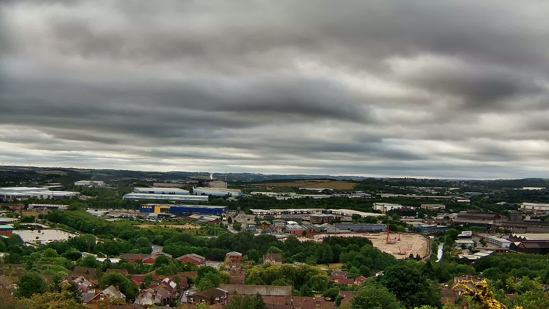 Sheffield, Tinsley Industrial Area fron Don Valley Skyline Live Cam - Sheffield, South Yorkshire, Yorkshire and the Humber, England, United Kingdom