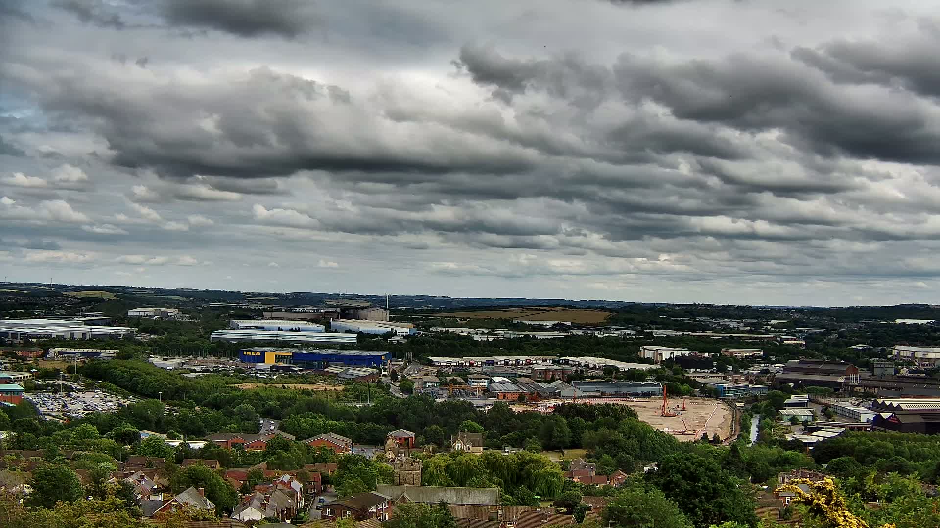Sheffield, Tinsley Industrial Area fron Don Valley Skyline Live Cam - Sheffield, South Yorkshire, Yorkshire and the Humber, England, United Kingdom