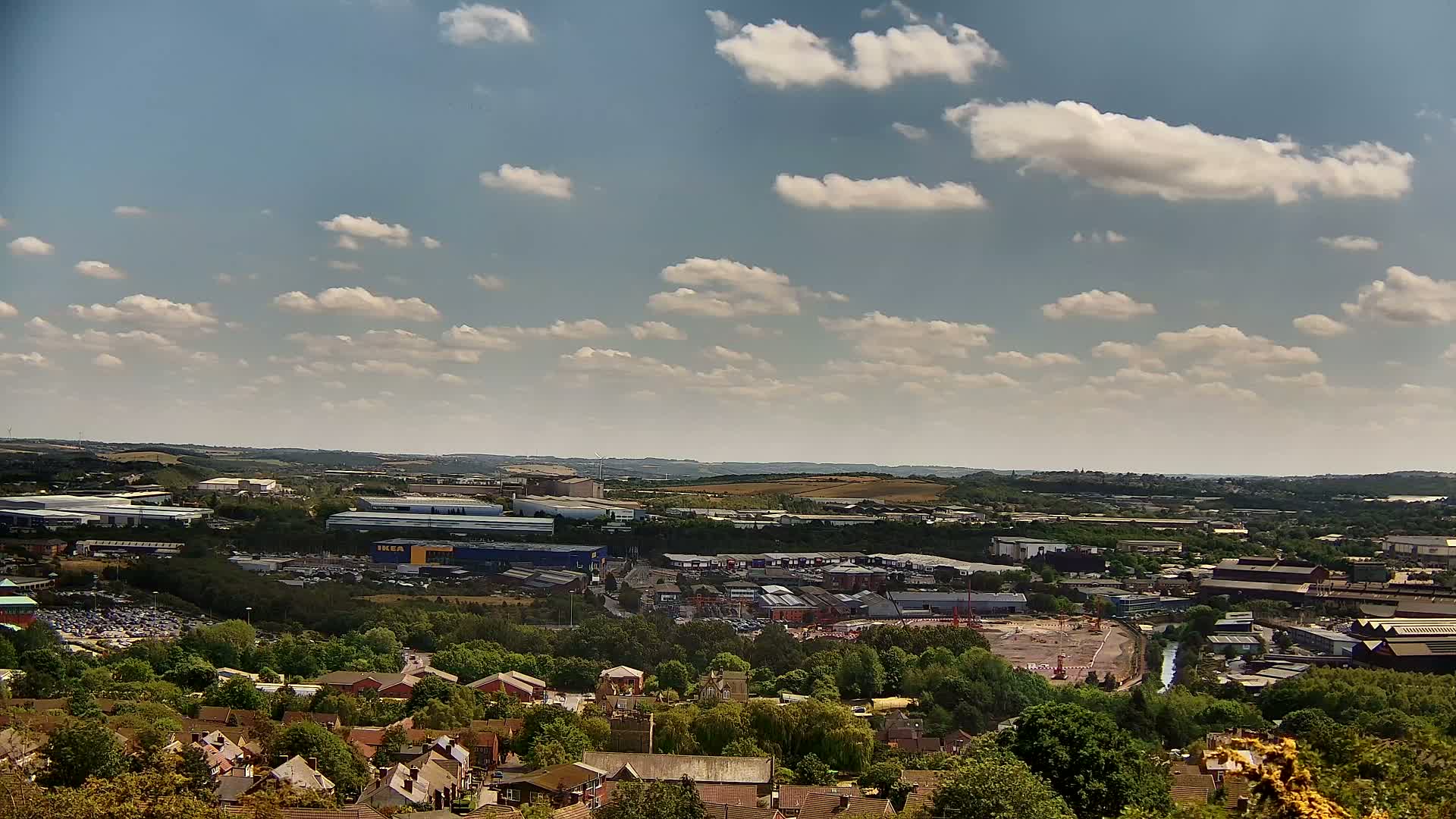 Sheffield, Tinsley Industrial Area fron Don Valley Skyline Live Cam - Sheffield, South Yorkshire, Yorkshire and the Humber, England, United Kingdom