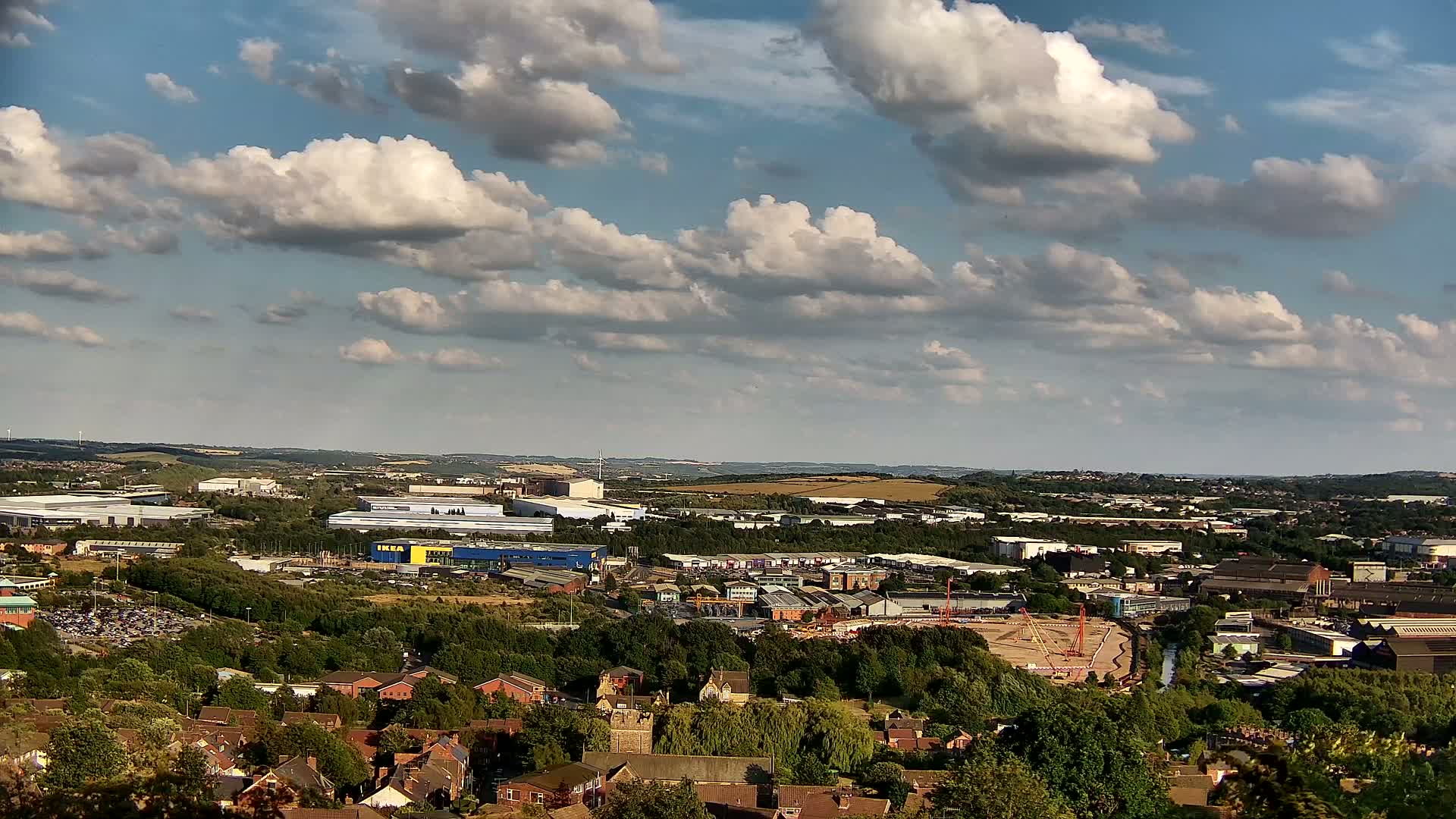 Sheffield, Tinsley Industrial Area fron Don Valley Skyline Live Cam - Sheffield, South Yorkshire, Yorkshire and the Humber, England, United Kingdom