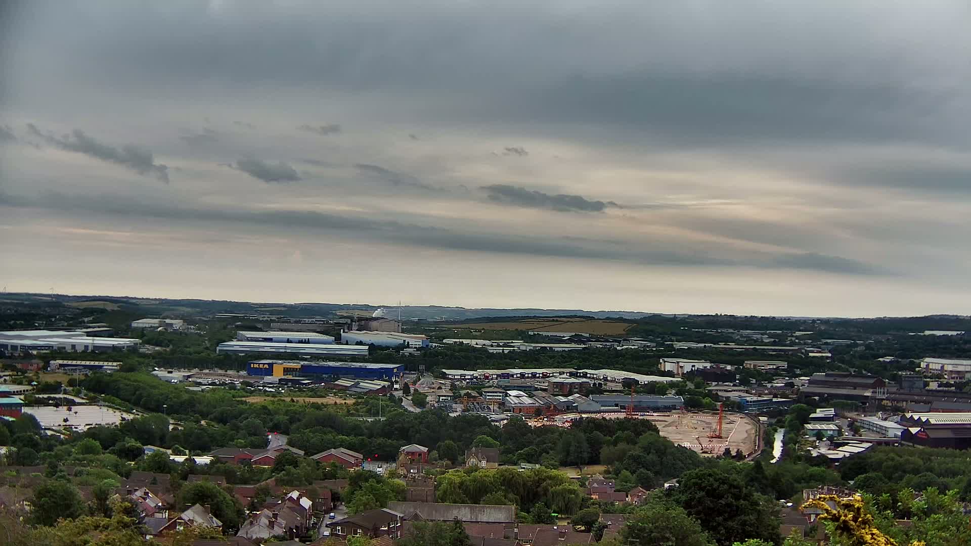 Sheffield, Tinsley Industrial Area fron Don Valley Skyline Live Cam - Sheffield, South Yorkshire, Yorkshire and the Humber, England, United Kingdom