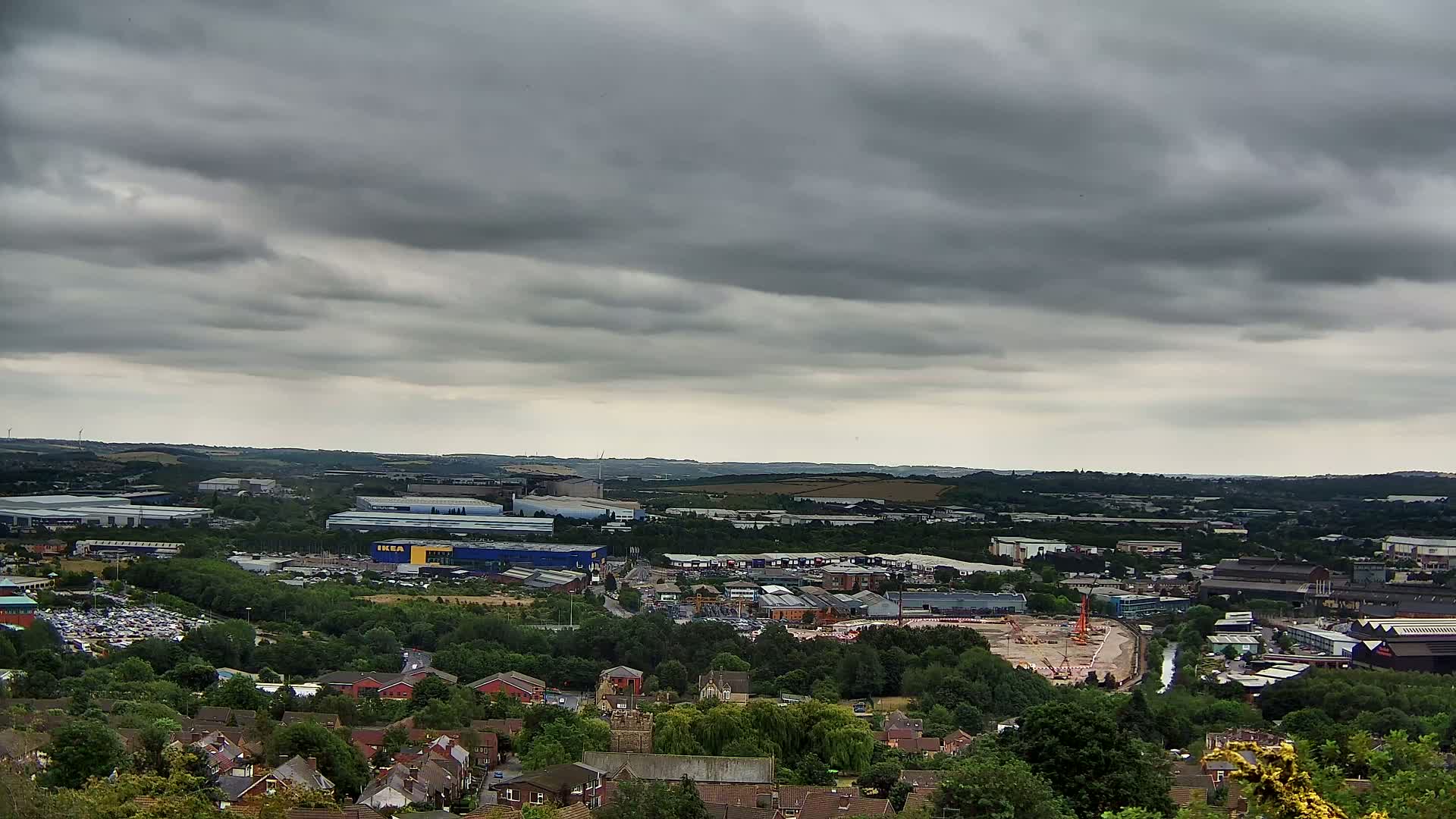 Sheffield, Tinsley Industrial Area fron Don Valley Skyline Live Cam - Sheffield, South Yorkshire, Yorkshire and the Humber, England, United Kingdom