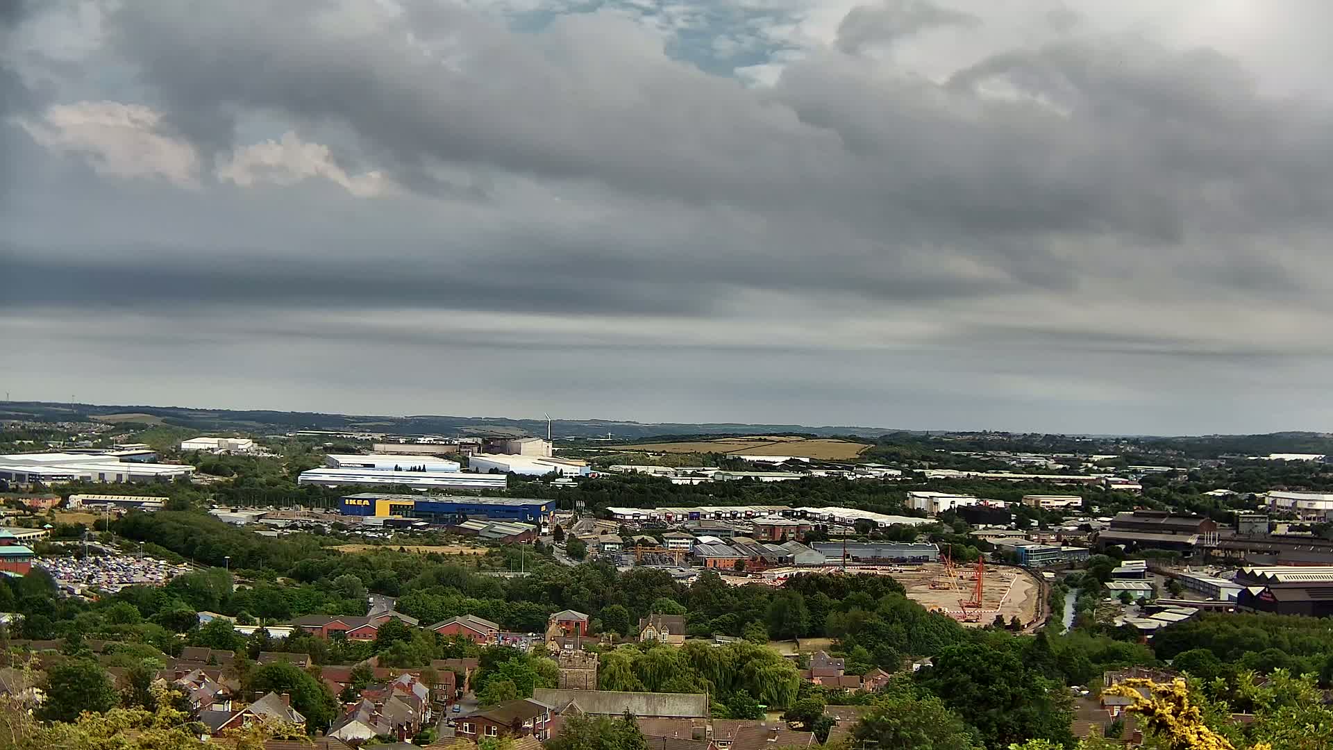 Sheffield, Tinsley Industrial Area fron Don Valley Skyline Live Cam - Sheffield, South Yorkshire, Yorkshire and the Humber, England, United Kingdom