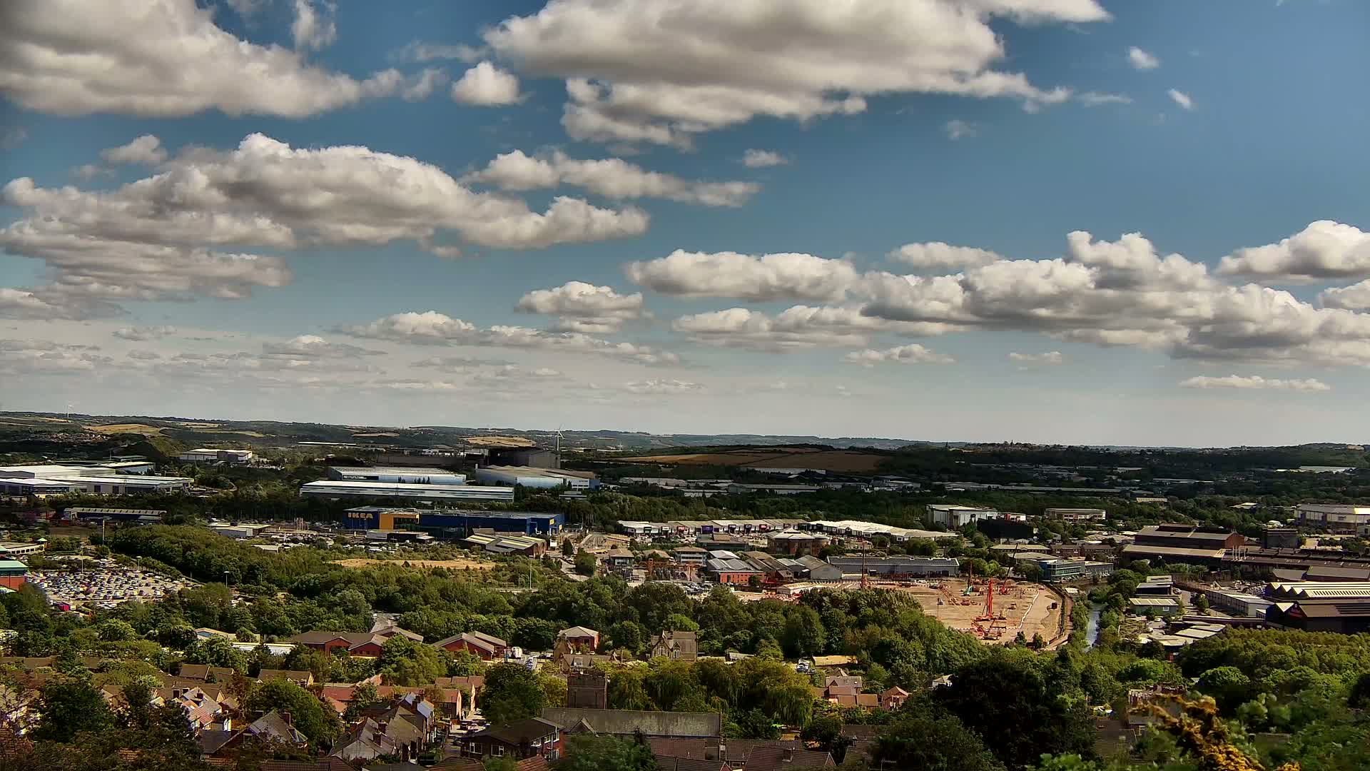 Sheffield, Tinsley Industrial Area fron Don Valley Skyline Live Cam - Sheffield, South Yorkshire, Yorkshire and the Humber, England, United Kingdom