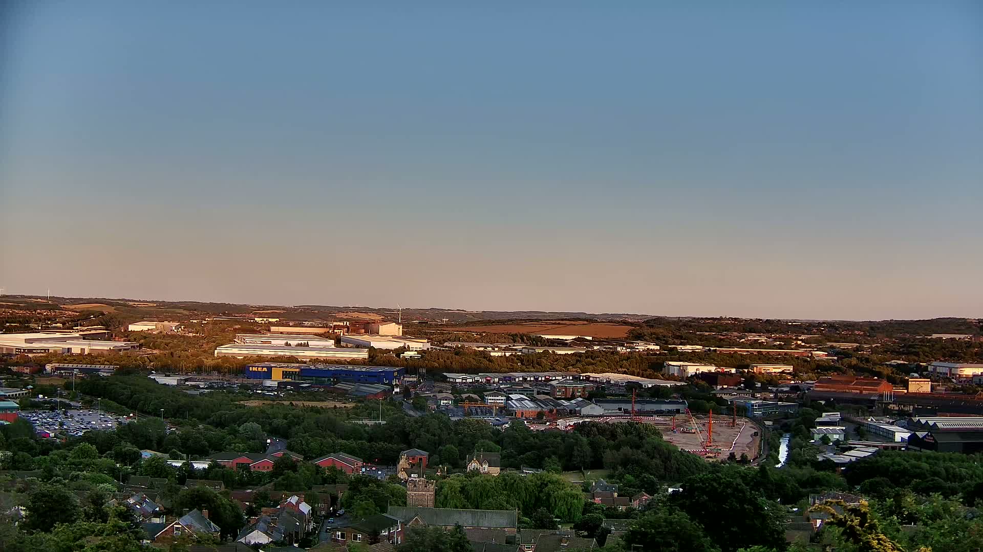 Sheffield, Tinsley Industrial Area fron Don Valley Skyline Live Cam - Sheffield, South Yorkshire, Yorkshire and the Humber, England, United Kingdom
