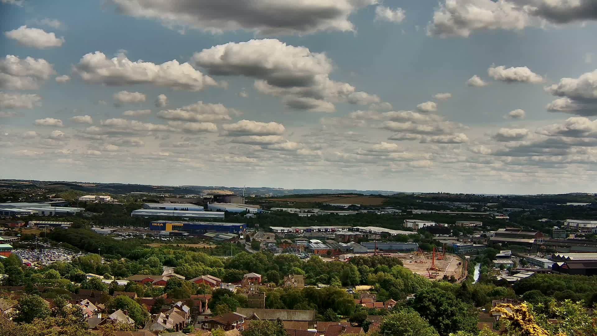 Sheffield, Tinsley Industrial Area fron Don Valley Skyline Live Cam - Sheffield, South Yorkshire, Yorkshire and the Humber, England, United Kingdom