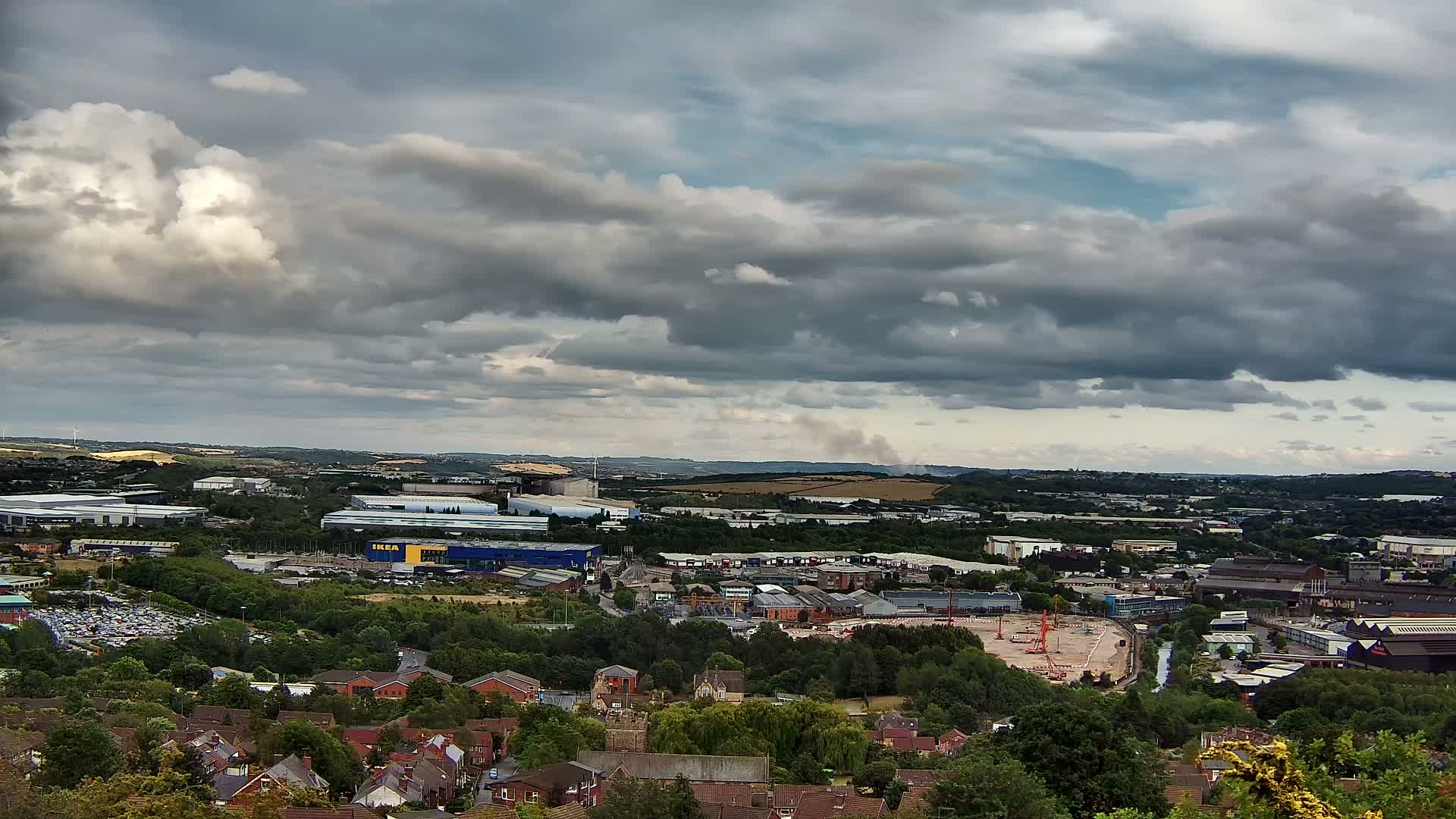 Sheffield, Tinsley Industrial Area fron Don Valley Skyline Live Cam - Sheffield, South Yorkshire, Yorkshire and the Humber, England, United Kingdom