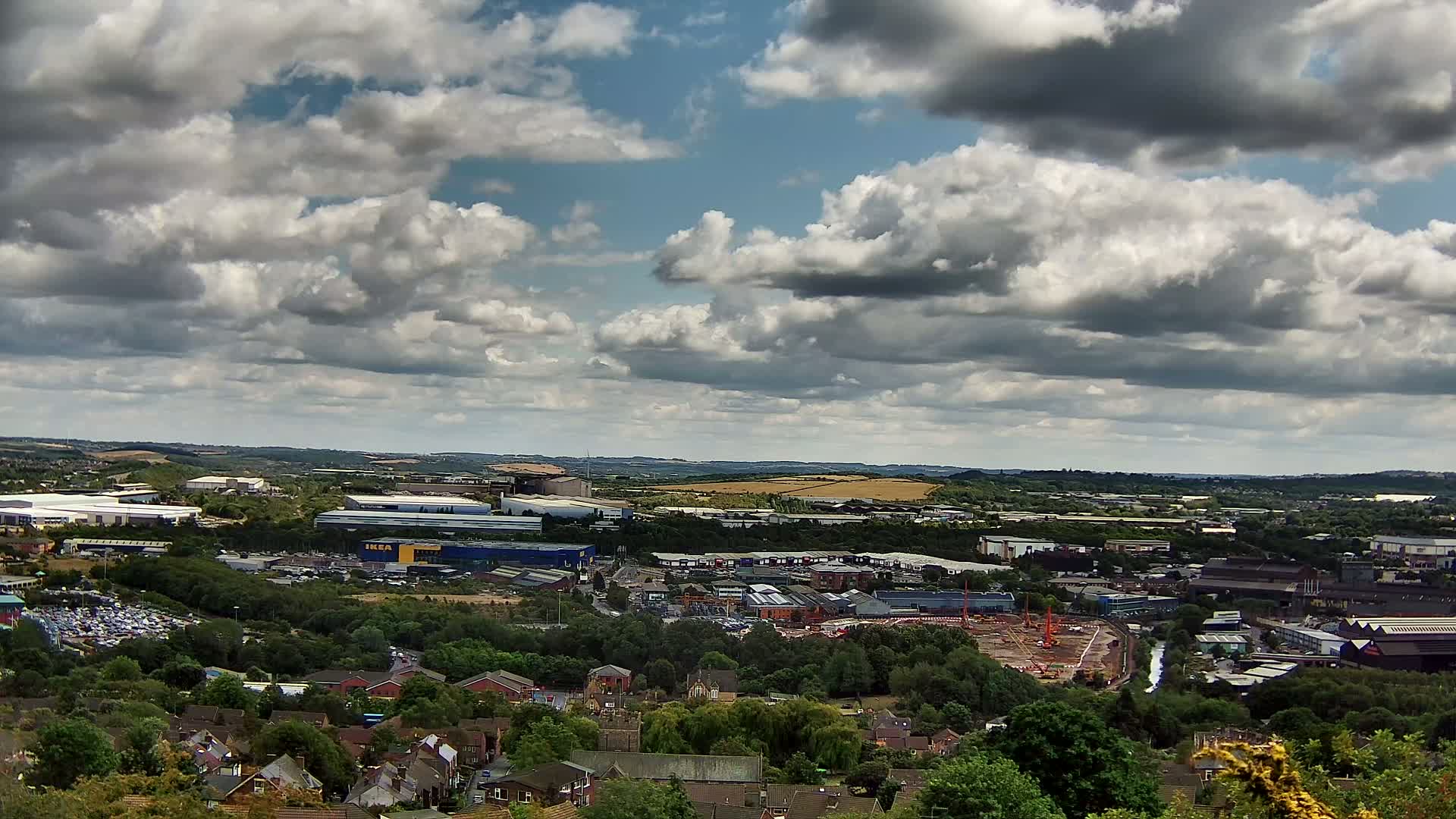 Sheffield, Tinsley Industrial Area fron Don Valley Skyline Live Cam - Sheffield, South Yorkshire, Yorkshire and the Humber, England, United Kingdom