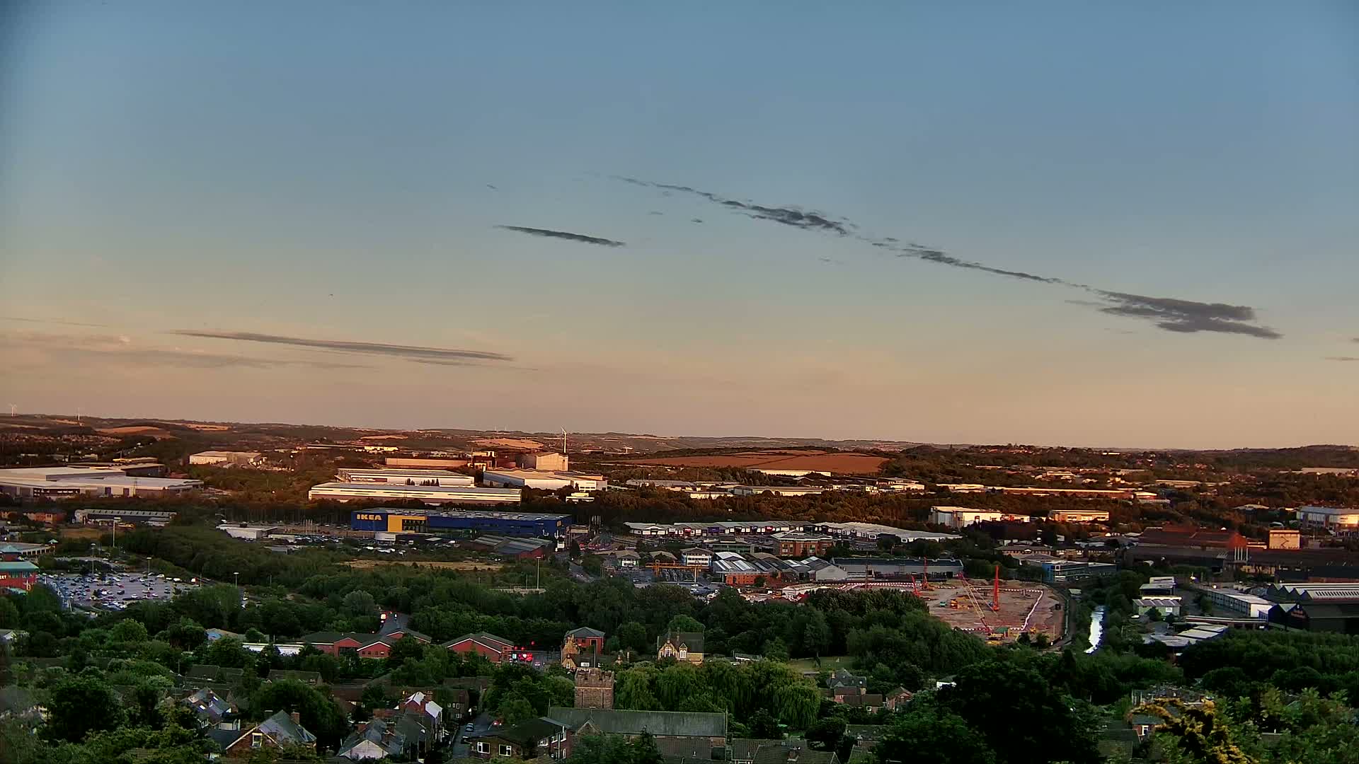 Sheffield, Tinsley Industrial Area fron Don Valley Skyline Live Cam - Sheffield, South Yorkshire, Yorkshire and the Humber, England, United Kingdom