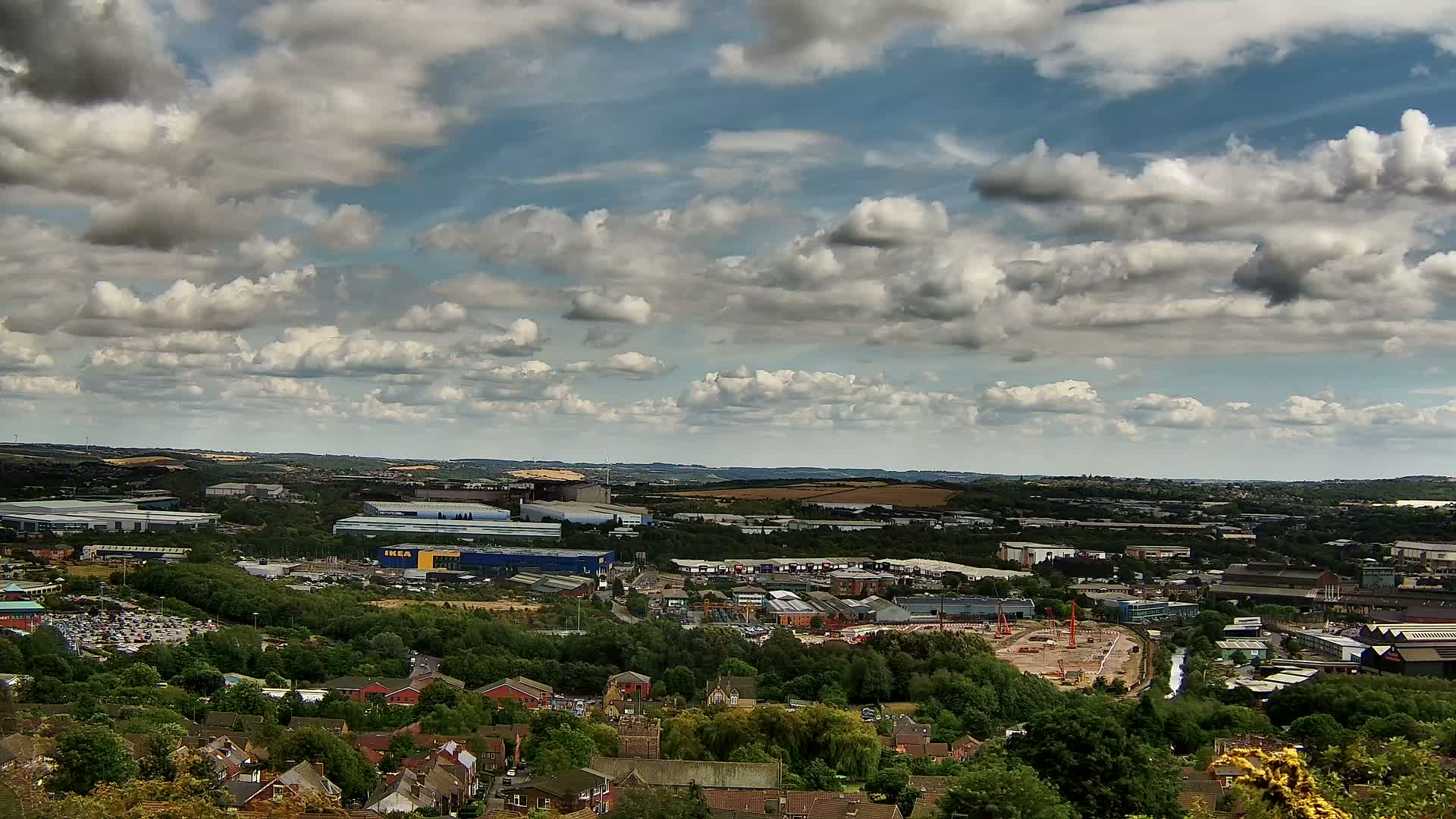 Sheffield, Tinsley Industrial Area fron Don Valley Skyline Live Cam - Sheffield, South Yorkshire, Yorkshire and the Humber, England, United Kingdom