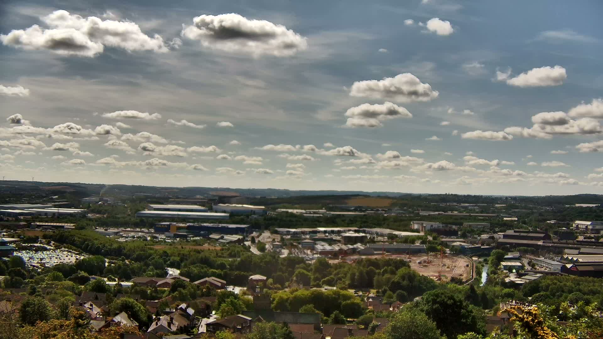 Sheffield, Tinsley Industrial Area fron Don Valley Skyline Live Cam - Sheffield, South Yorkshire, Yorkshire and the Humber, England, United Kingdom