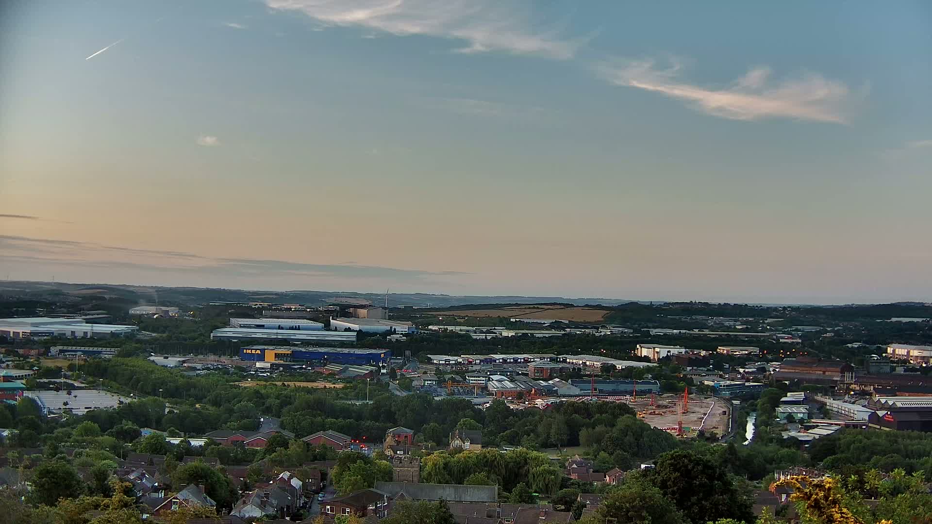Sheffield, Tinsley Industrial Area fron Don Valley Skyline Live Cam - Sheffield, South Yorkshire, Yorkshire and the Humber, England, United Kingdom