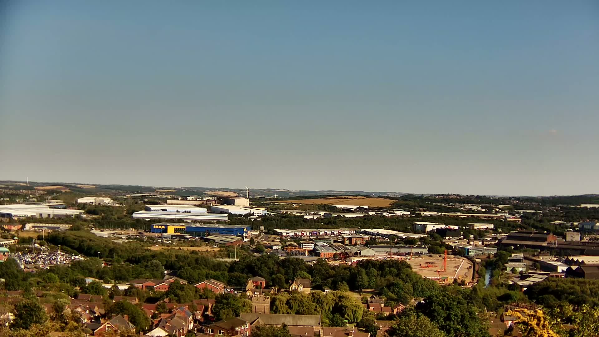 Sheffield, Tinsley Industrial Area fron Don Valley Skyline Live Cam - Sheffield, South Yorkshire, Yorkshire and the Humber, England, United Kingdom