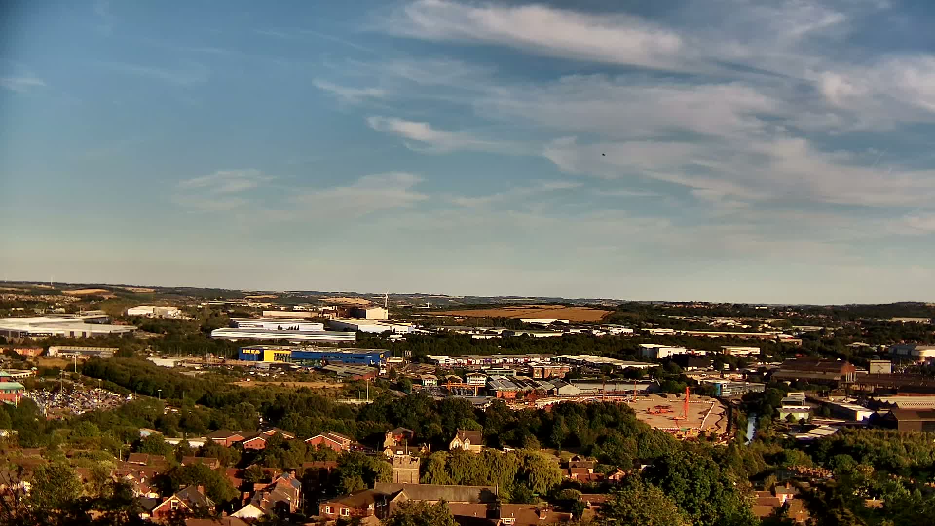 Sheffield, Tinsley Industrial Area fron Don Valley Skyline Live Cam - Sheffield, South Yorkshire, Yorkshire and the Humber, England, United Kingdom