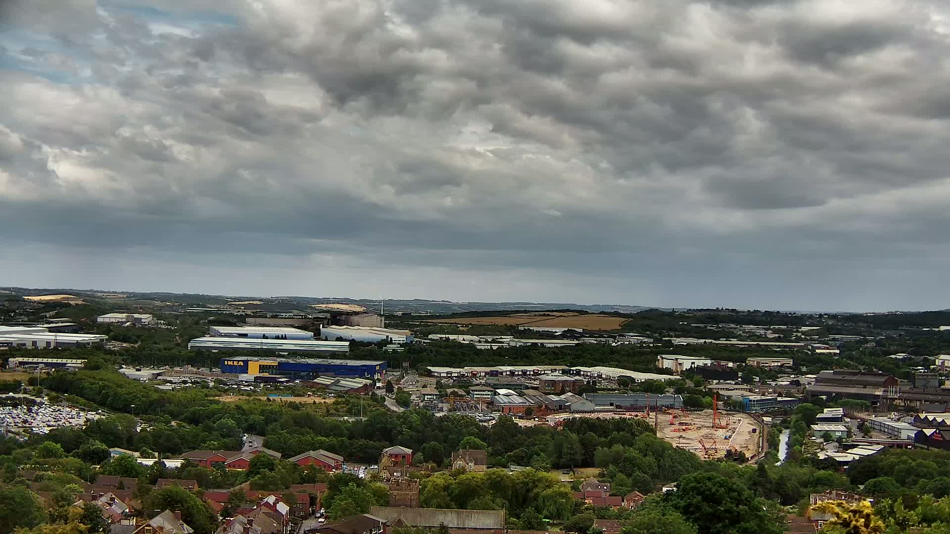 Sheffield, Tinsley Industrial Area fron Don Valley Skyline Live Cam - Sheffield, South Yorkshire, Yorkshire and the Humber, England, United Kingdom