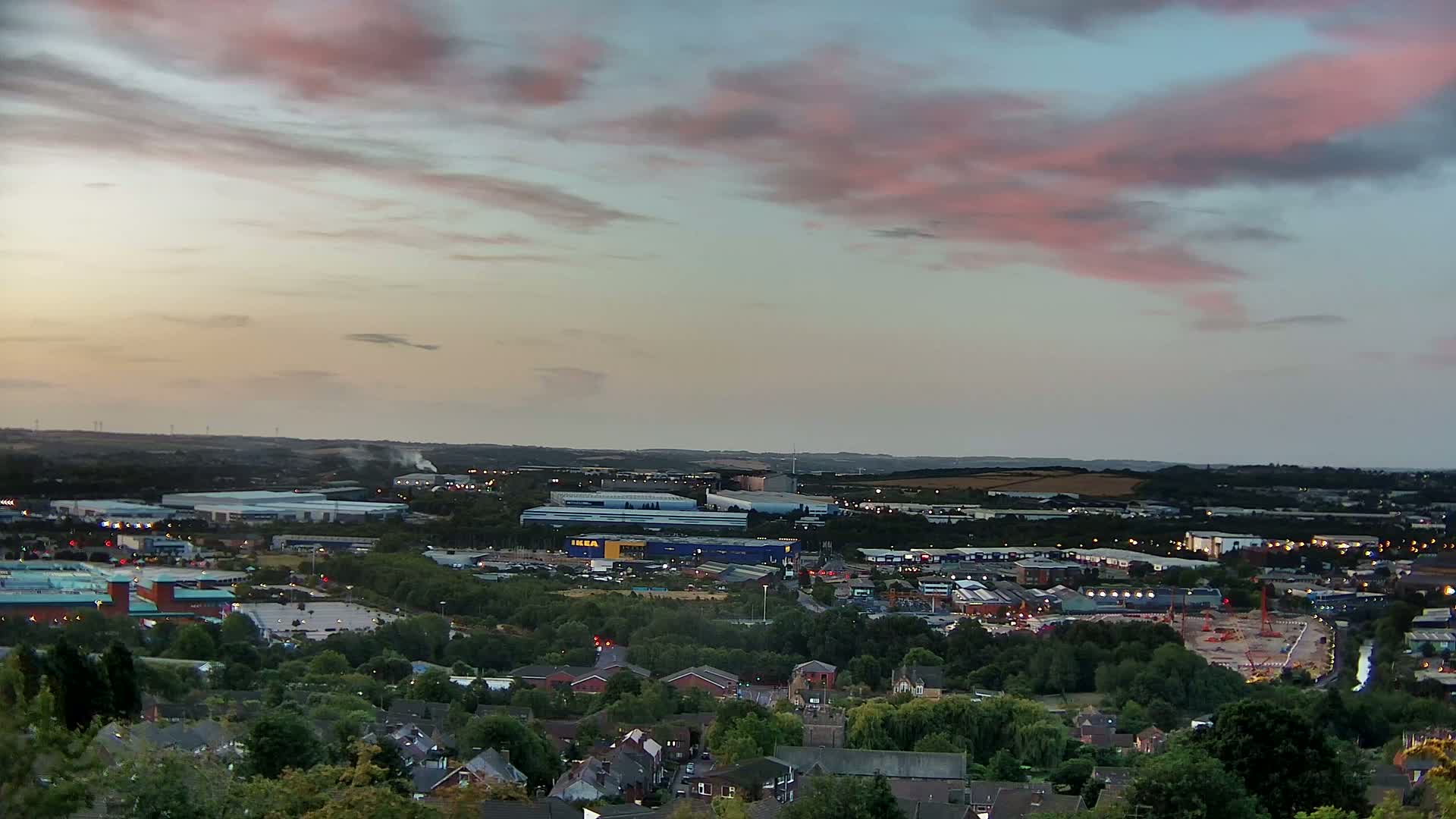 Sheffield, Tinsley Industrial Area fron Don Valley Skyline Live Cam - Sheffield, South Yorkshire, Yorkshire and the Humber, England, United Kingdom