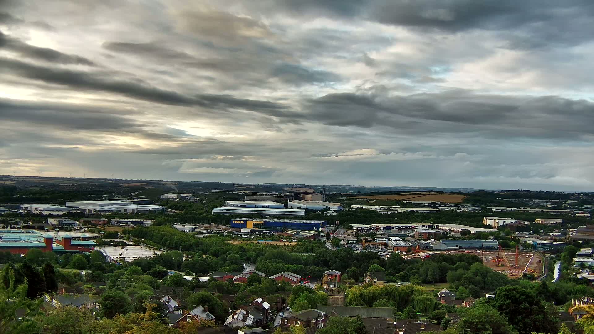 Sheffield, Tinsley Industrial Area fron Don Valley Skyline Live Cam - Sheffield, South Yorkshire, Yorkshire and the Humber, England, United Kingdom