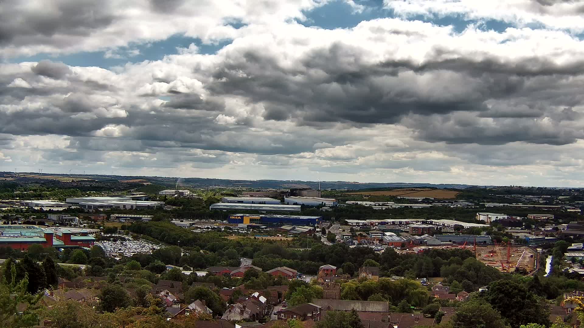 Sheffield, Tinsley Industrial Area fron Don Valley Skyline Live Cam - Sheffield, South Yorkshire, Yorkshire and the Humber, England, United Kingdom