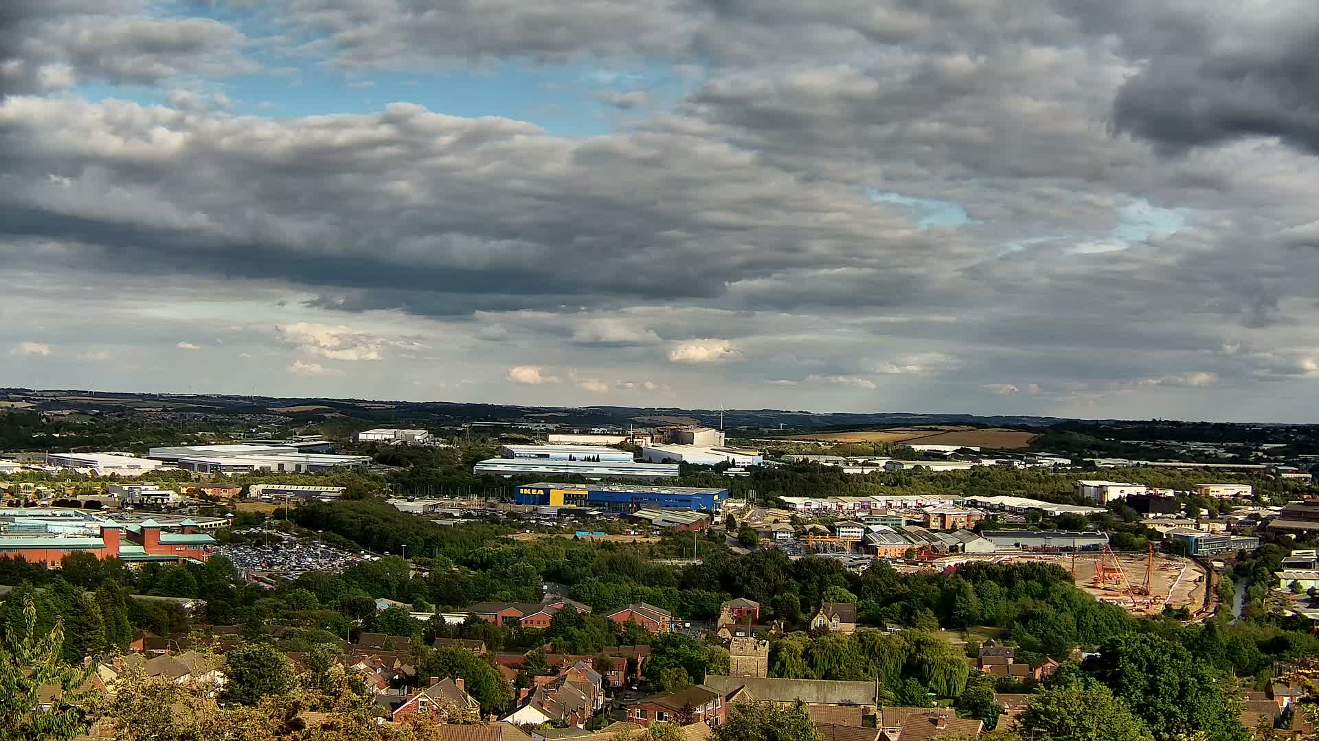 Sheffield, Tinsley Industrial Area fron Don Valley Skyline Live Cam - Sheffield, South Yorkshire, Yorkshire and the Humber, England, United Kingdom