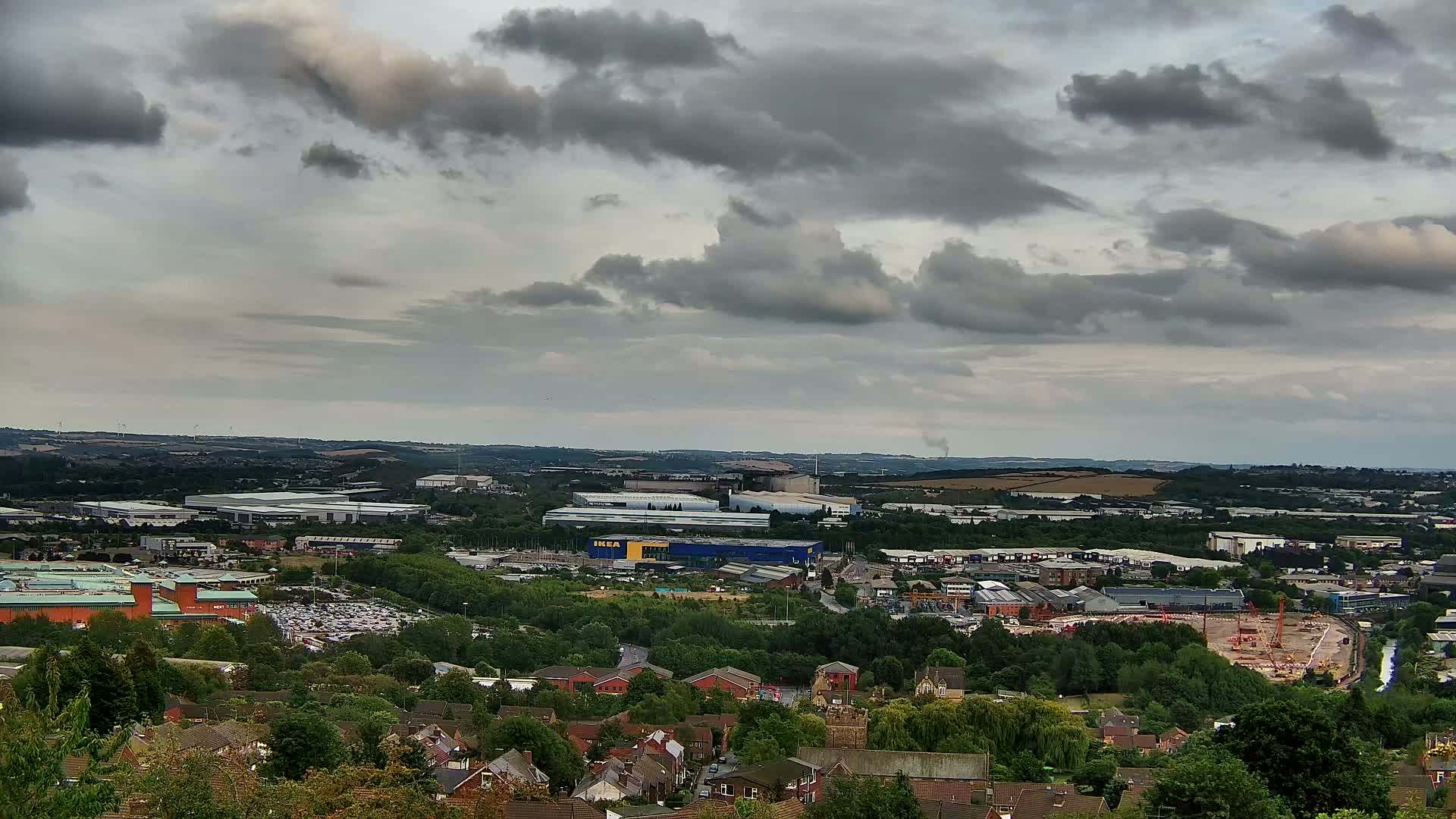 Sheffield, Tinsley Industrial Area fron Don Valley Skyline Live Cam - Sheffield, South Yorkshire, Yorkshire and the Humber, England, United Kingdom