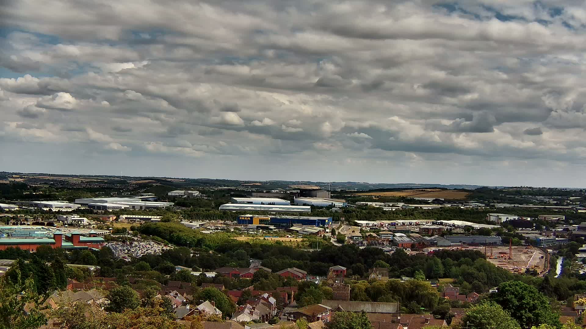 Sheffield, Tinsley Industrial Area fron Don Valley Skyline Live Cam - Sheffield, South Yorkshire, Yorkshire and the Humber, England, United Kingdom