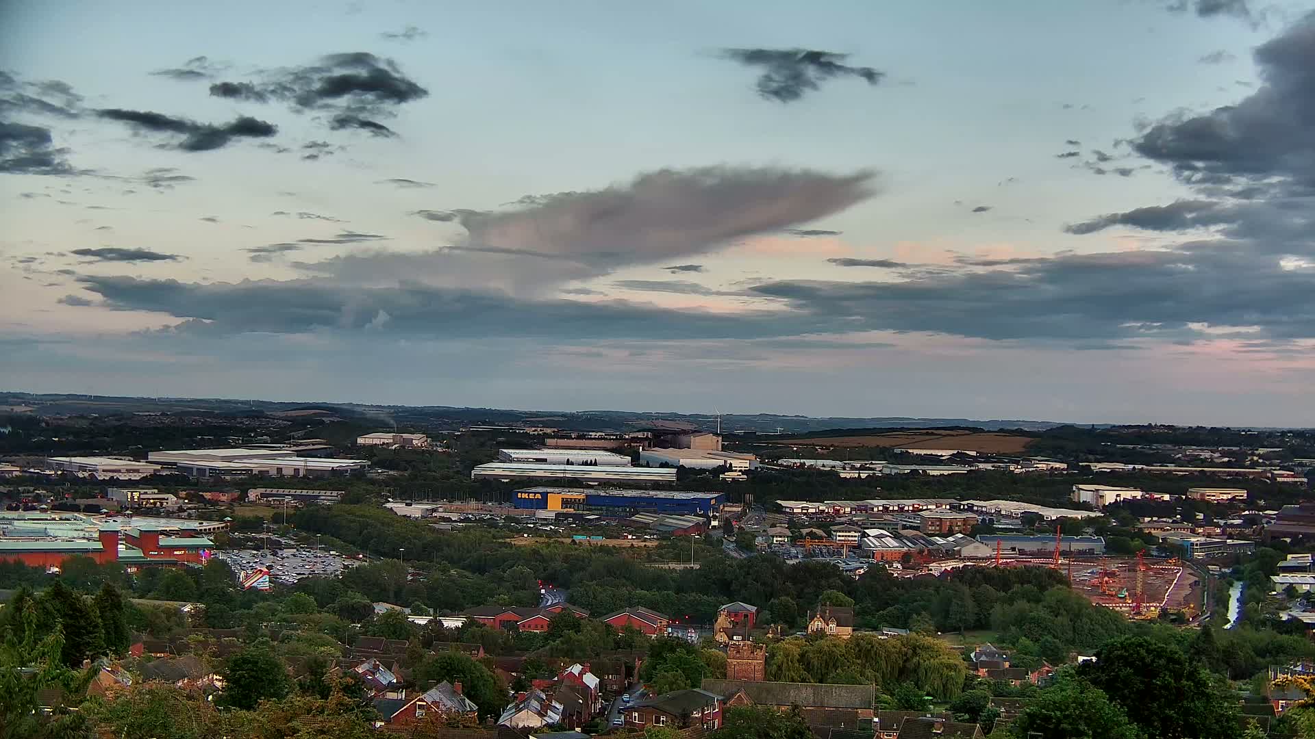 Sheffield, Tinsley Industrial Area fron Don Valley Skyline Live Cam - Sheffield, South Yorkshire, Yorkshire and the Humber, England, United Kingdom