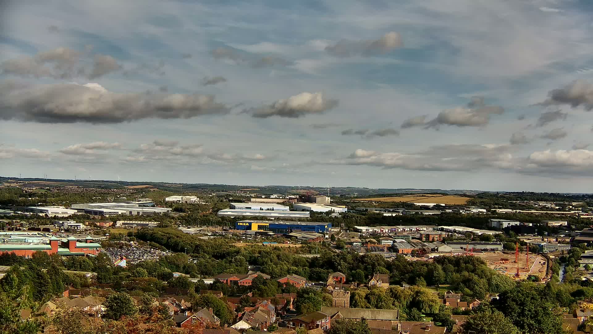 Sheffield, Tinsley Industrial Area fron Don Valley Skyline Live Cam - Sheffield, South Yorkshire, Yorkshire and the Humber, England, United Kingdom