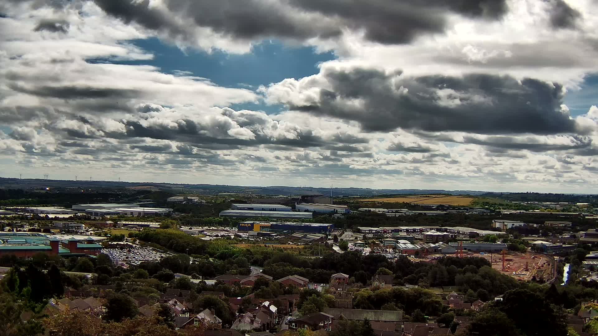 Sheffield, Tinsley Industrial Area fron Don Valley Skyline Live Cam - Sheffield, South Yorkshire, Yorkshire and the Humber, England, United Kingdom