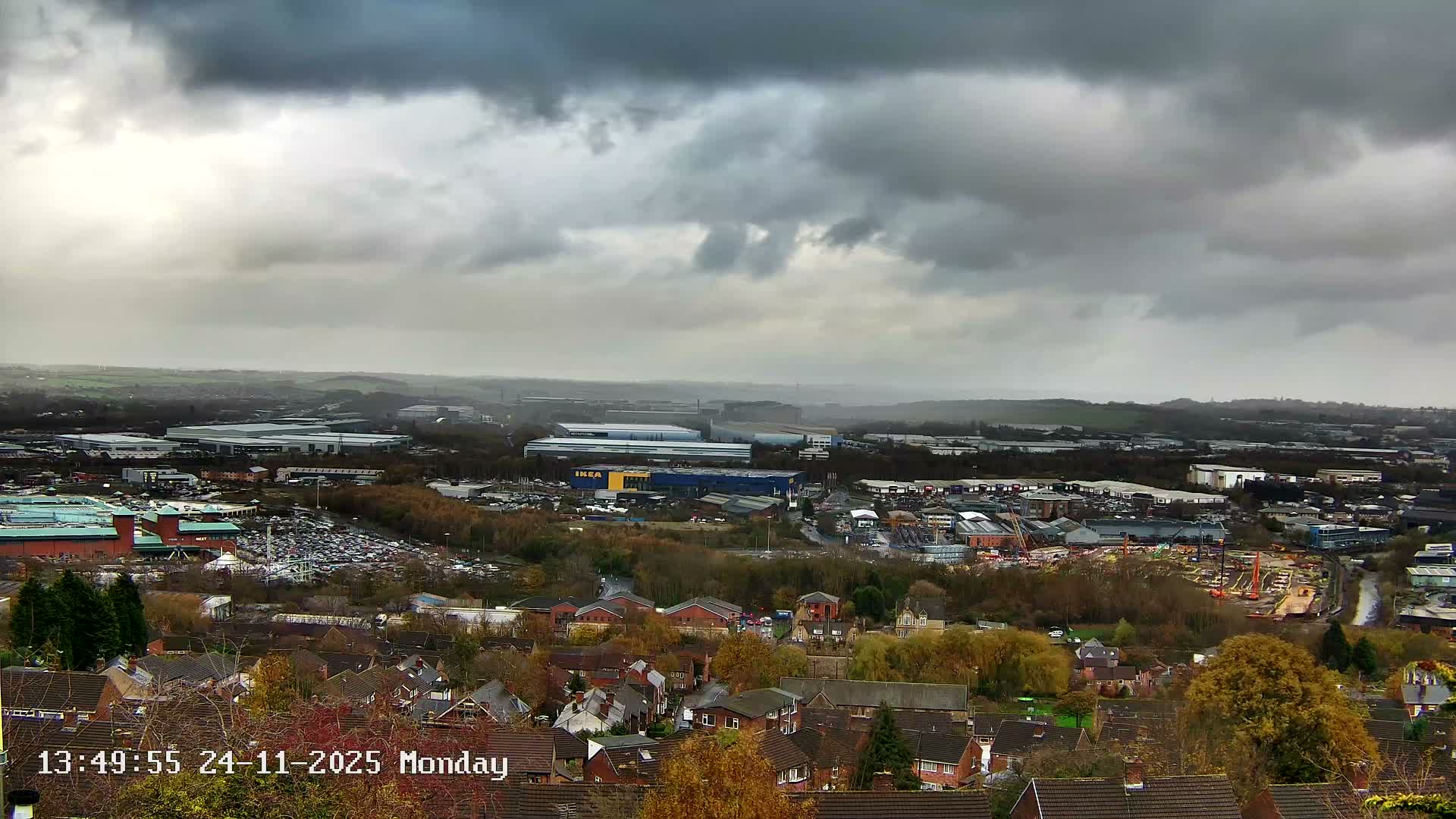 Sheffield, Tinsley Industrial Area fron Don Valley Skyline Live Cam - Sheffield, South Yorkshire, Yorkshire and the Humber, England, United Kingdom