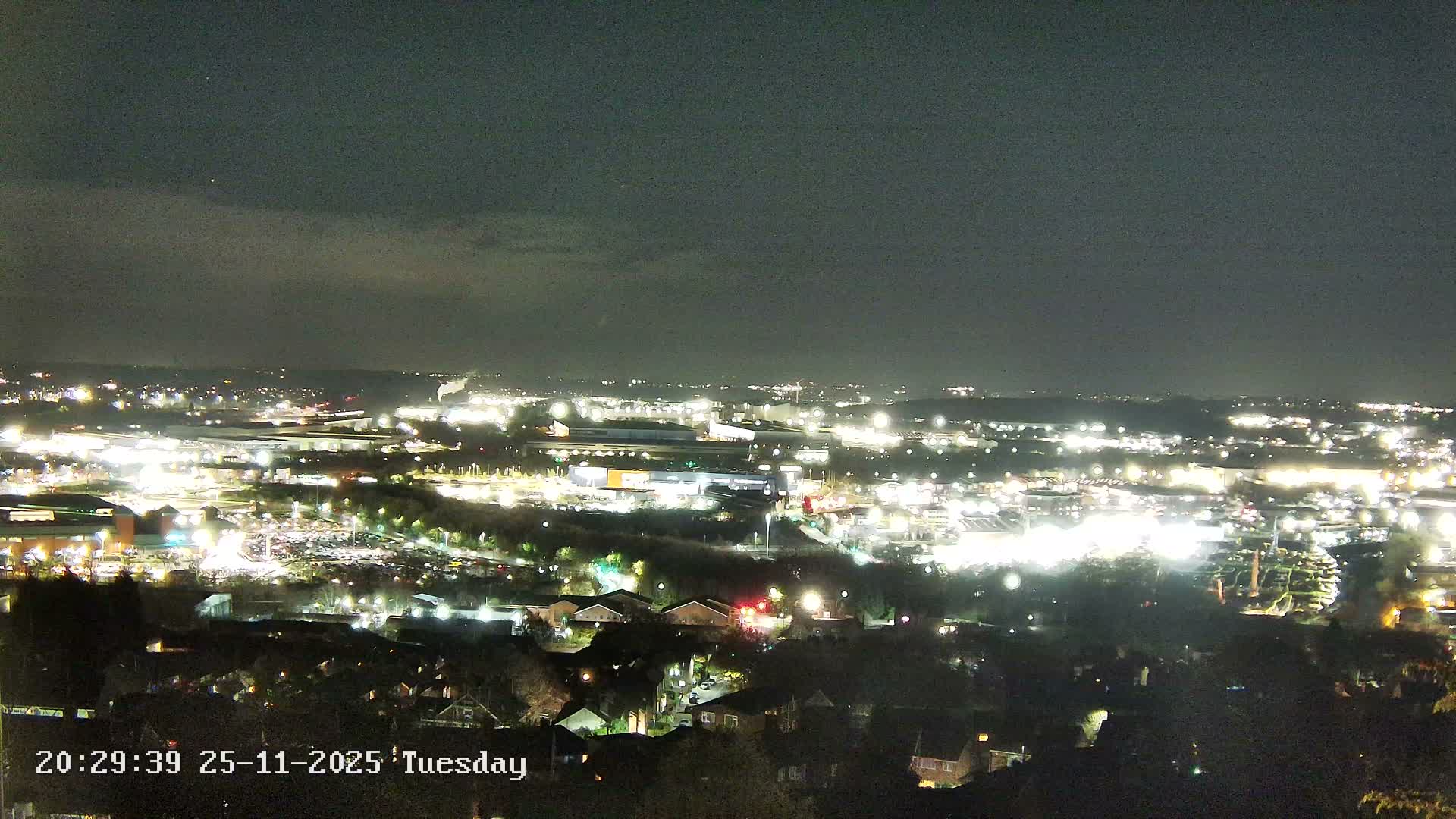 Sheffield, Tinsley Industrial Area fron Don Valley Skyline Live Cam - Sheffield, South Yorkshire, Yorkshire and the Humber, England, United Kingdom