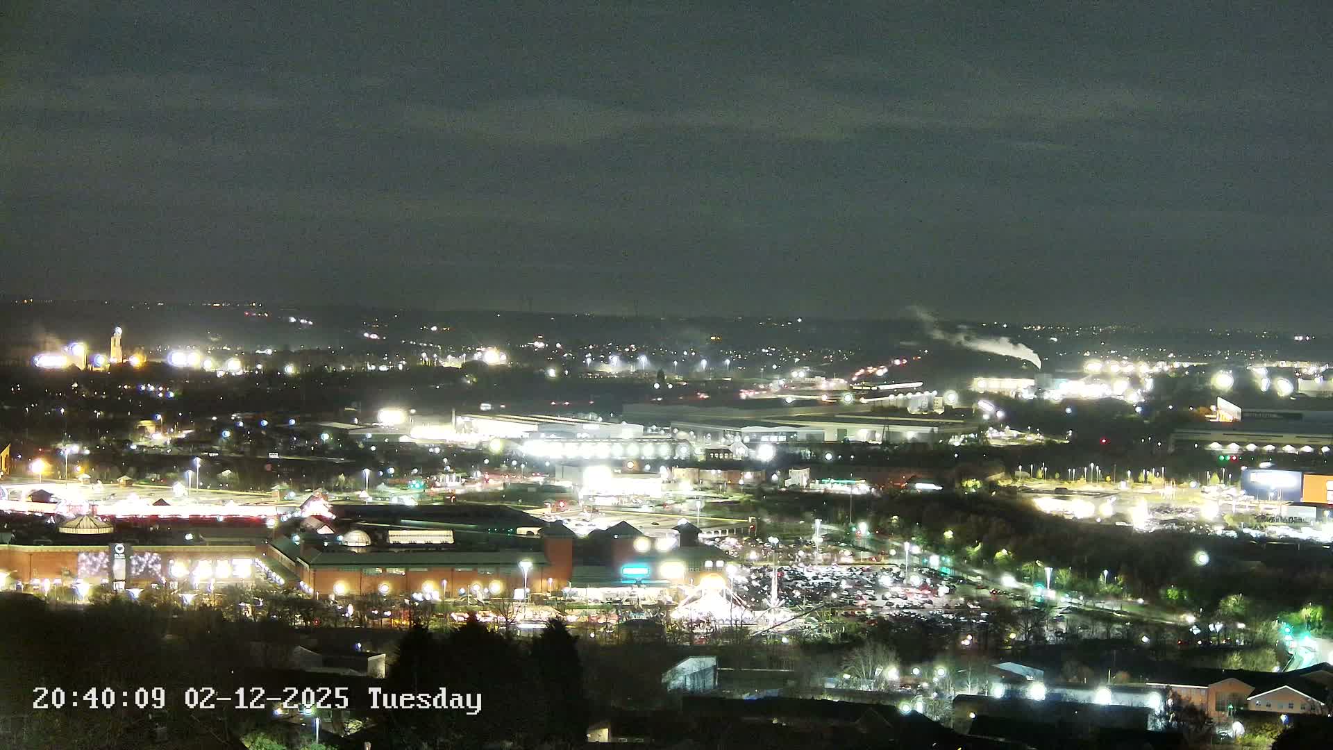 Sheffield, Tinsley Industrial Area fron Don Valley Skyline Live Cam - Sheffield, South Yorkshire, Yorkshire and the Humber, England, United Kingdom