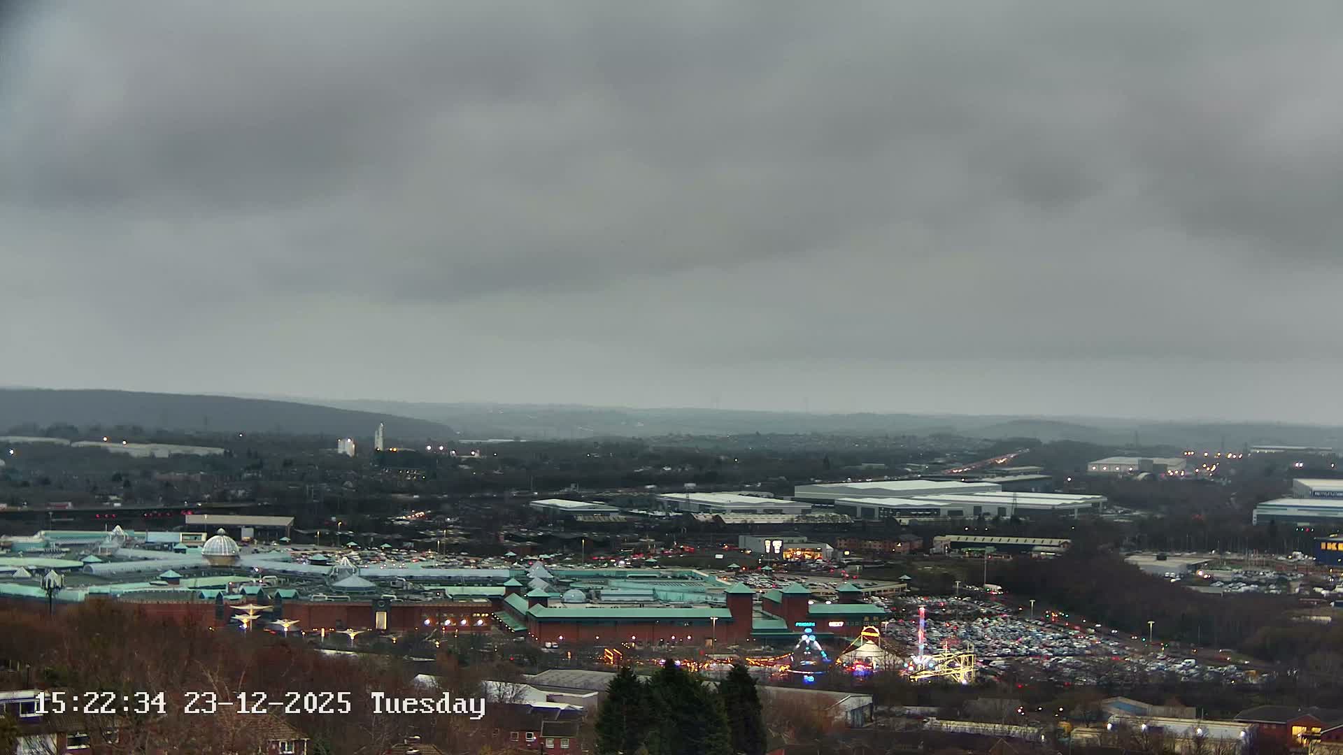 Sheffield, Tinsley Industrial Area fron Don Valley Skyline Live Cam - Sheffield, South Yorkshire, Yorkshire and the Humber, England, United Kingdom