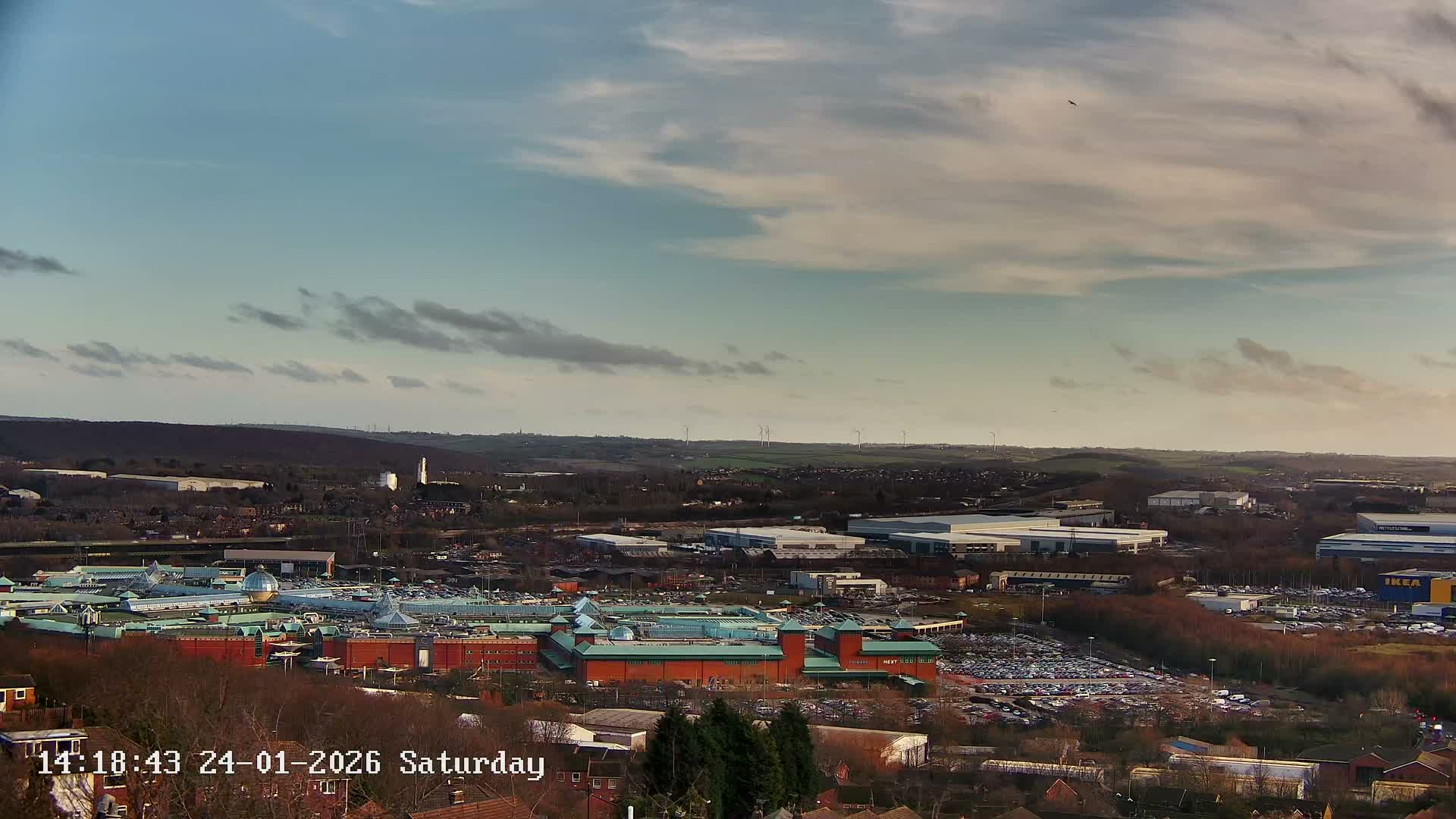 Sheffield, Tinsley Industrial Area fron Don Valley Skyline Live Cam - Sheffield, South Yorkshire, Yorkshire and the Humber, England, United Kingdom