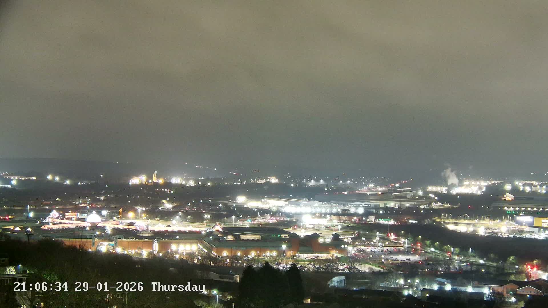 Sheffield, Tinsley Industrial Area fron Don Valley Skyline Live Cam - Sheffield, South Yorkshire, Yorkshire and the Humber, England, United Kingdom