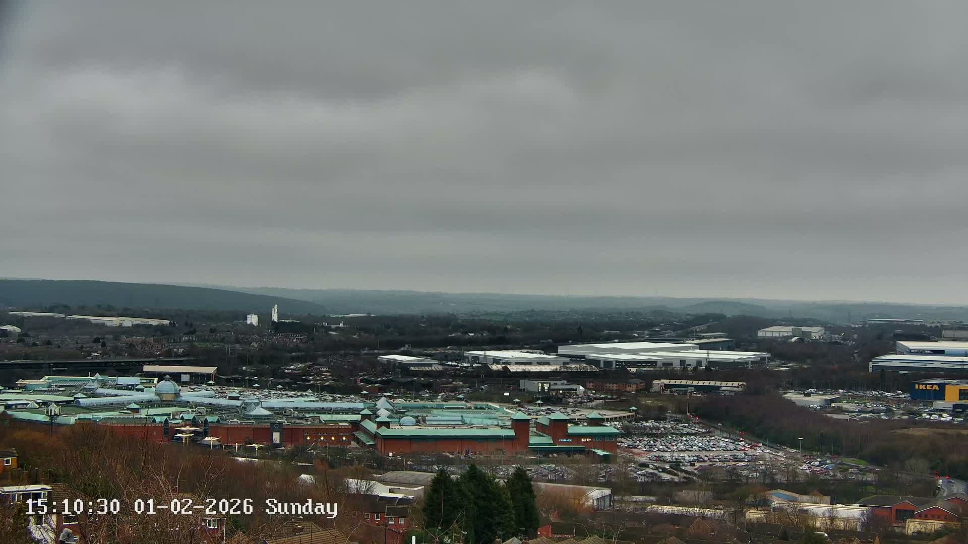 Sheffield, Tinsley Industrial Area fron Don Valley Skyline Live Cam - Sheffield, South Yorkshire, Yorkshire and the Humber, England, United Kingdom
