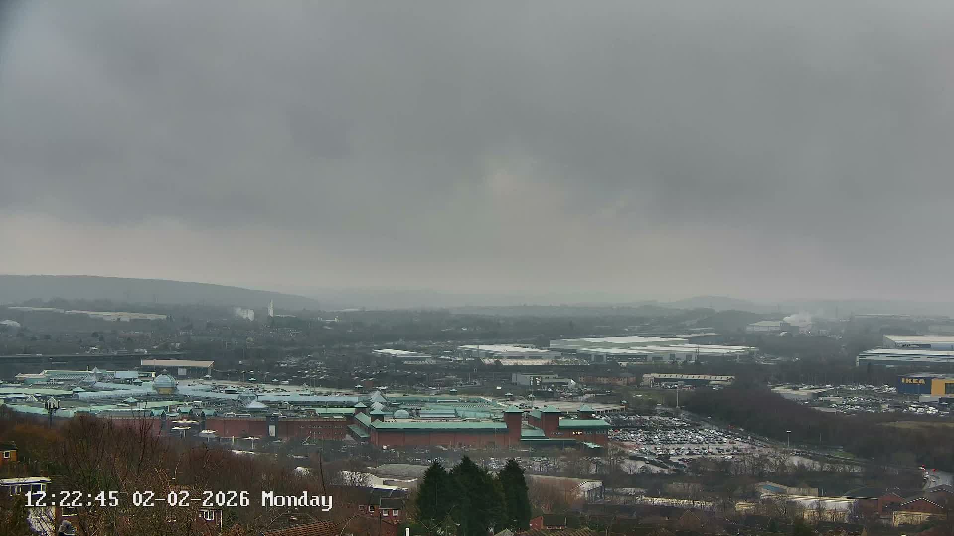 Sheffield, Tinsley Industrial Area fron Don Valley Skyline Live Cam - Sheffield, South Yorkshire, Yorkshire and the Humber, England, United Kingdom