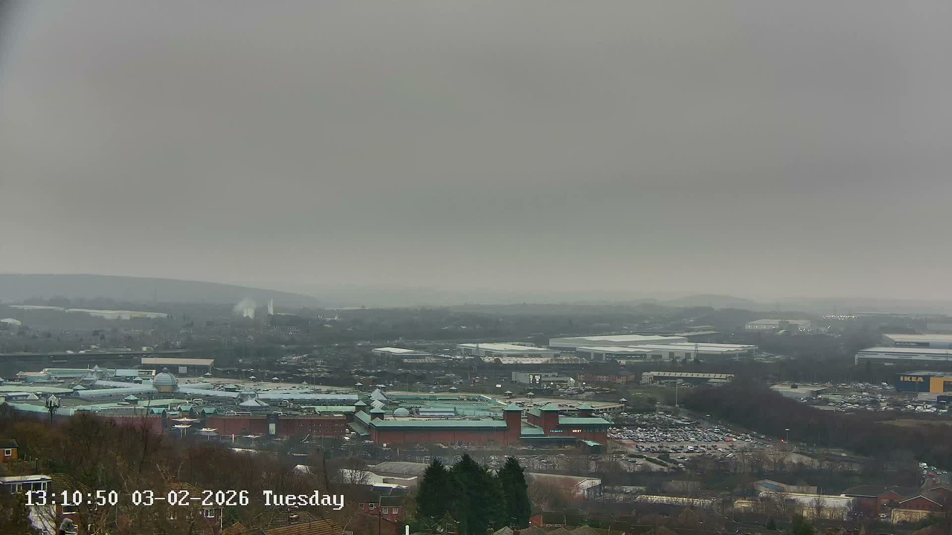 Sheffield, Tinsley Industrial Area fron Don Valley Skyline Live Cam - Sheffield, South Yorkshire, Yorkshire and the Humber, England, United Kingdom