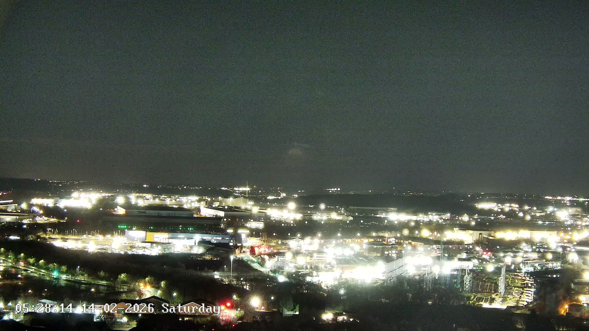 Sheffield, Tinsley Industrial Area fron Don Valley Skyline Live Cam - Sheffield, South Yorkshire, Yorkshire and the Humber, England, United Kingdom