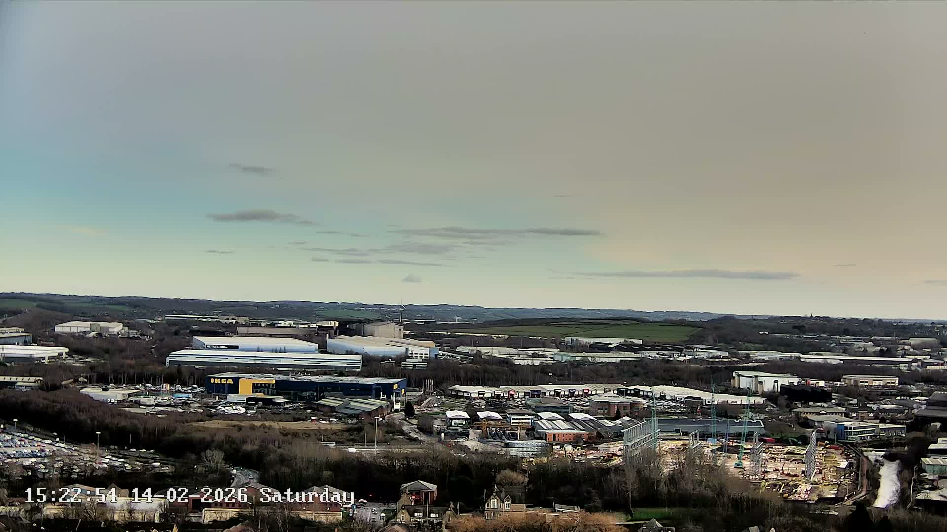Sheffield, Tinsley Industrial Area fron Don Valley Skyline Live Cam - Sheffield, South Yorkshire, Yorkshire and the Humber, England, United Kingdom