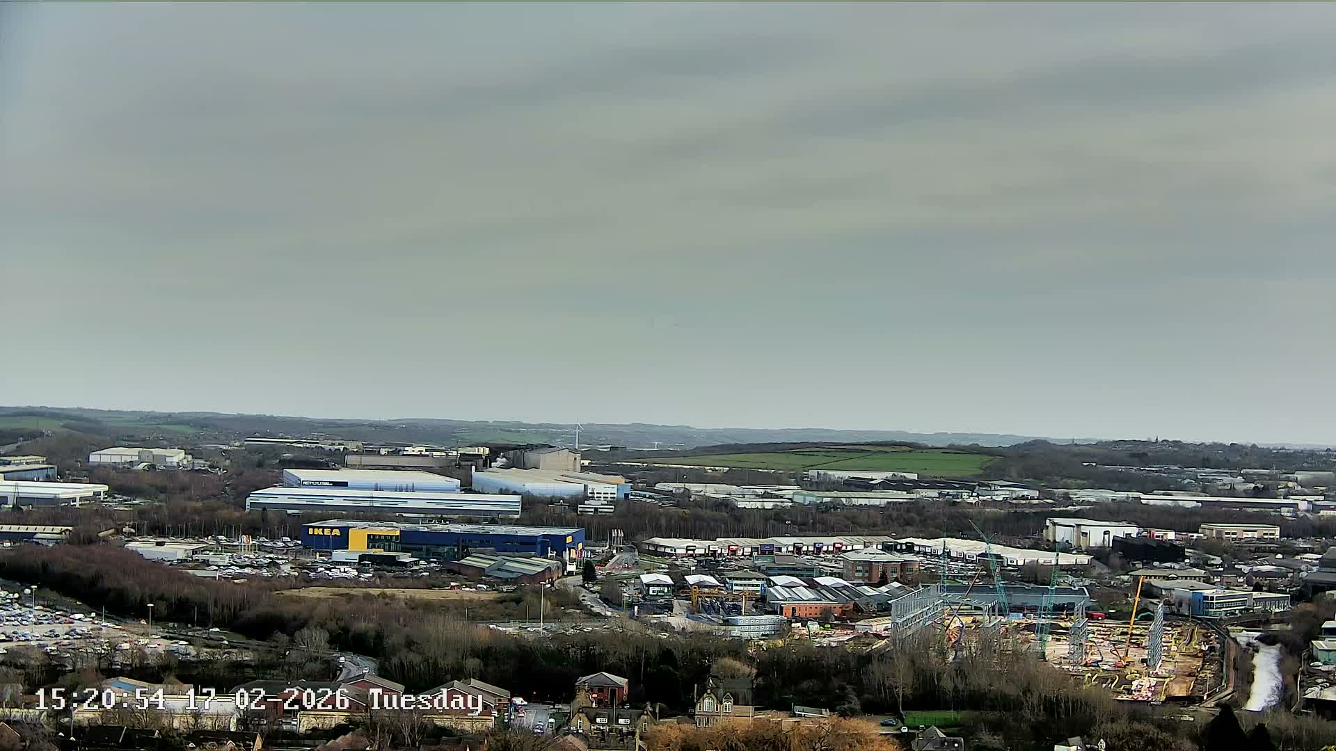 Sheffield, Tinsley Industrial Area fron Don Valley Skyline Live Cam - Sheffield, South Yorkshire, Yorkshire and the Humber, England, United Kingdom
