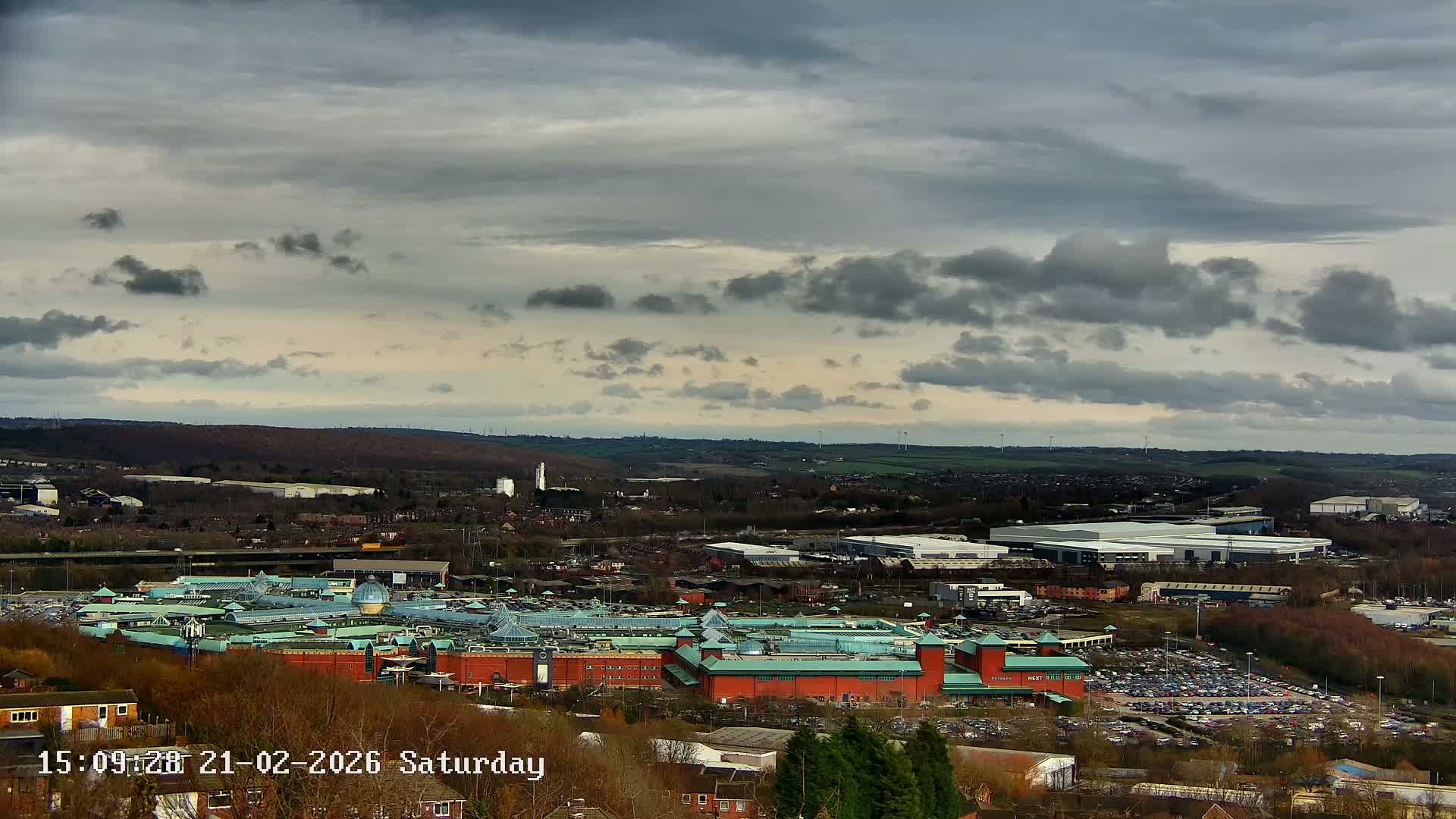 Sheffield, Tinsley Industrial Area fron Don Valley Skyline Live Cam - Sheffield, South Yorkshire, Yorkshire and the Humber, England, United Kingdom