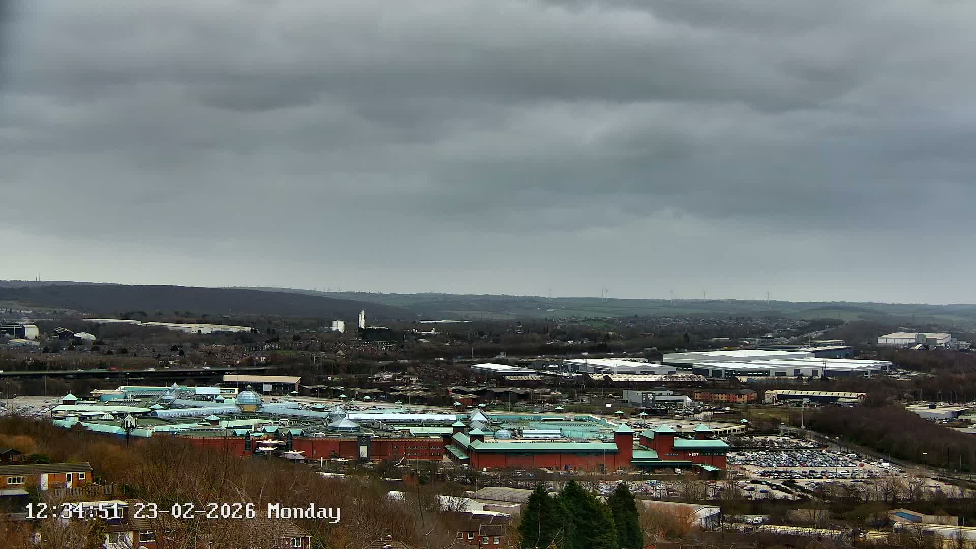 Sheffield, Tinsley Industrial Area fron Don Valley Skyline Live Cam - Sheffield, South Yorkshire, Yorkshire and the Humber, England, United Kingdom
