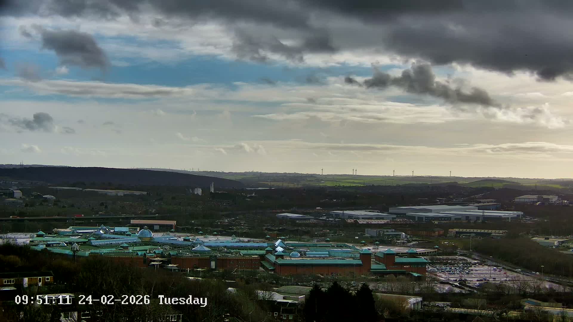 Sheffield, Tinsley Industrial Area fron Don Valley Skyline Live Cam - Sheffield, South Yorkshire, Yorkshire and the Humber, England, United Kingdom