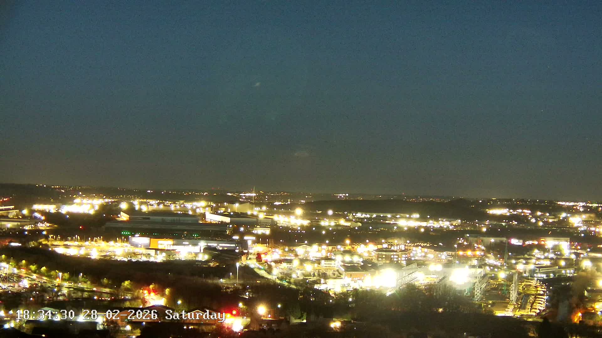 Sheffield, Tinsley Industrial Area fron Don Valley Skyline Live Cam - Sheffield, South Yorkshire, Yorkshire and the Humber, England, United Kingdom