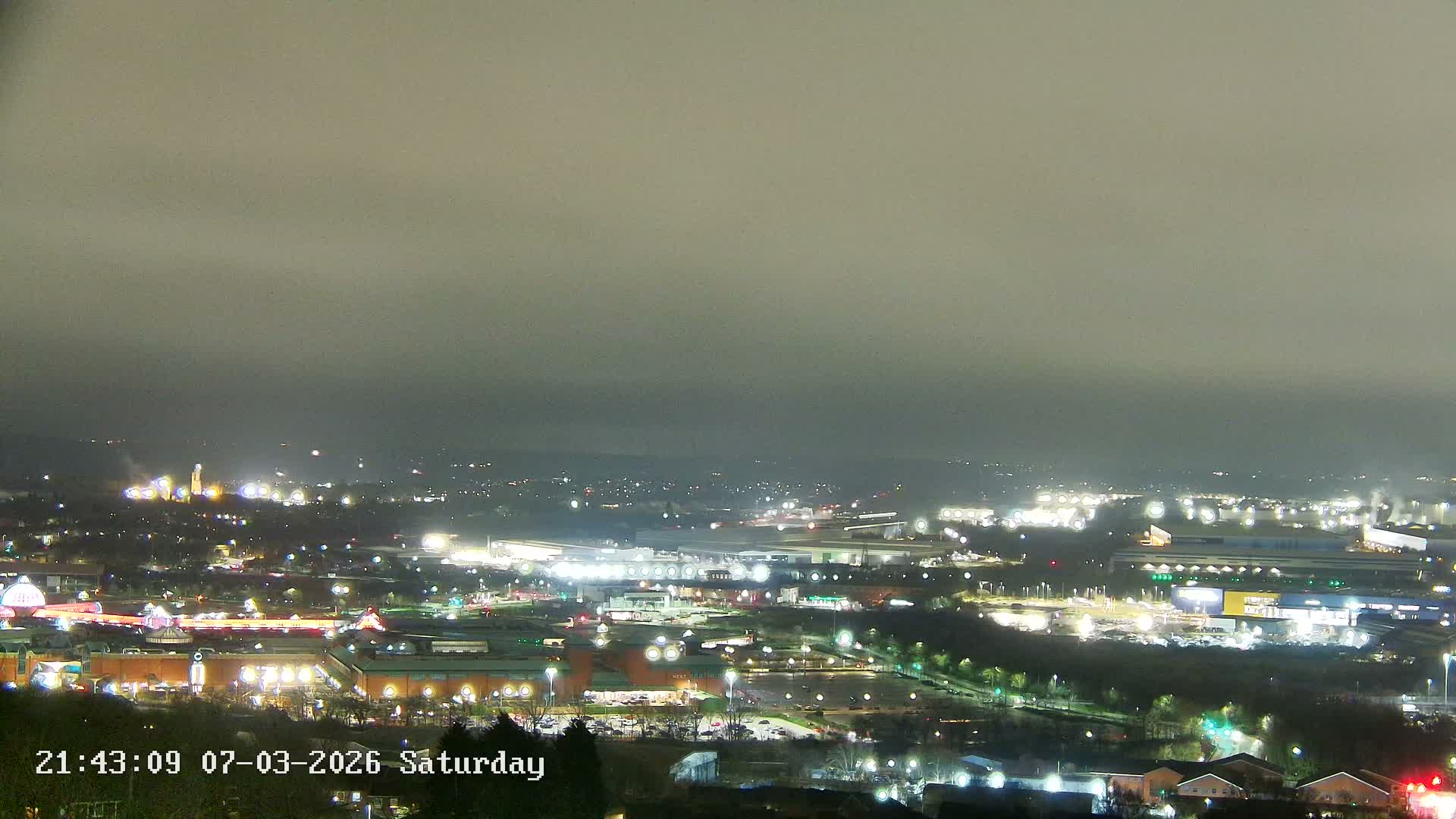 Sheffield, Tinsley Industrial Area fron Don Valley Skyline Live Cam - Sheffield, South Yorkshire, Yorkshire and the Humber, England, United Kingdom