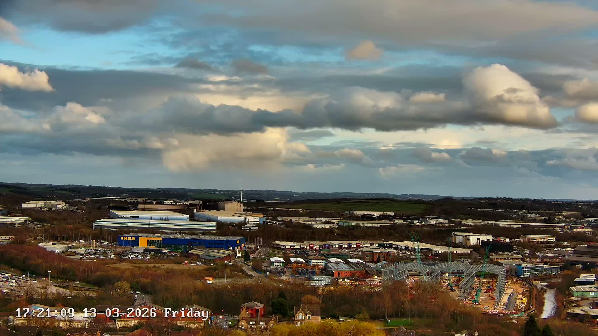 Sheffield, Tinsley Industrial Area fron Don Valley Skyline Live Cam - Sheffield, South Yorkshire, Yorkshire and the Humber, England, United Kingdom