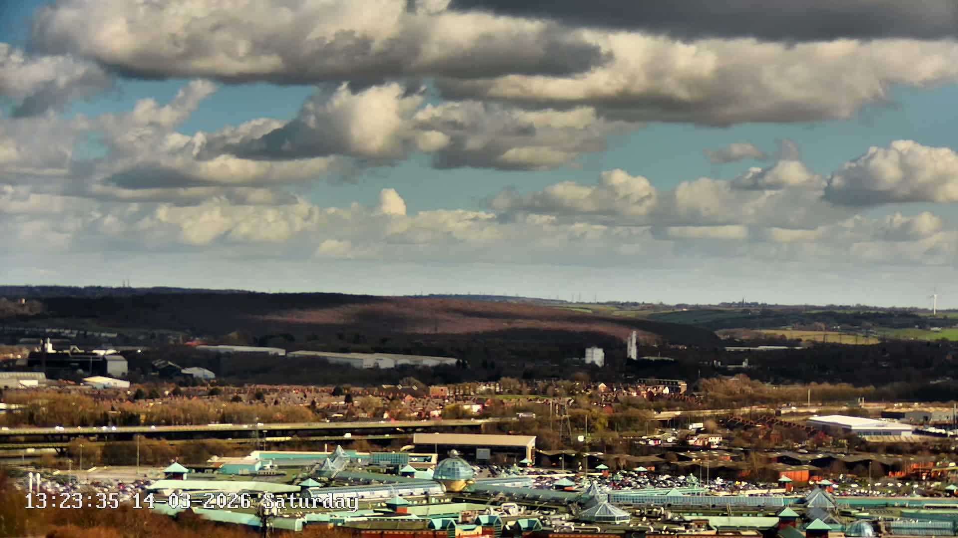 Sheffield, Tinsley Industrial Area fron Don Valley Skyline Live Cam - Sheffield, South Yorkshire, Yorkshire and the Humber, England, United Kingdom