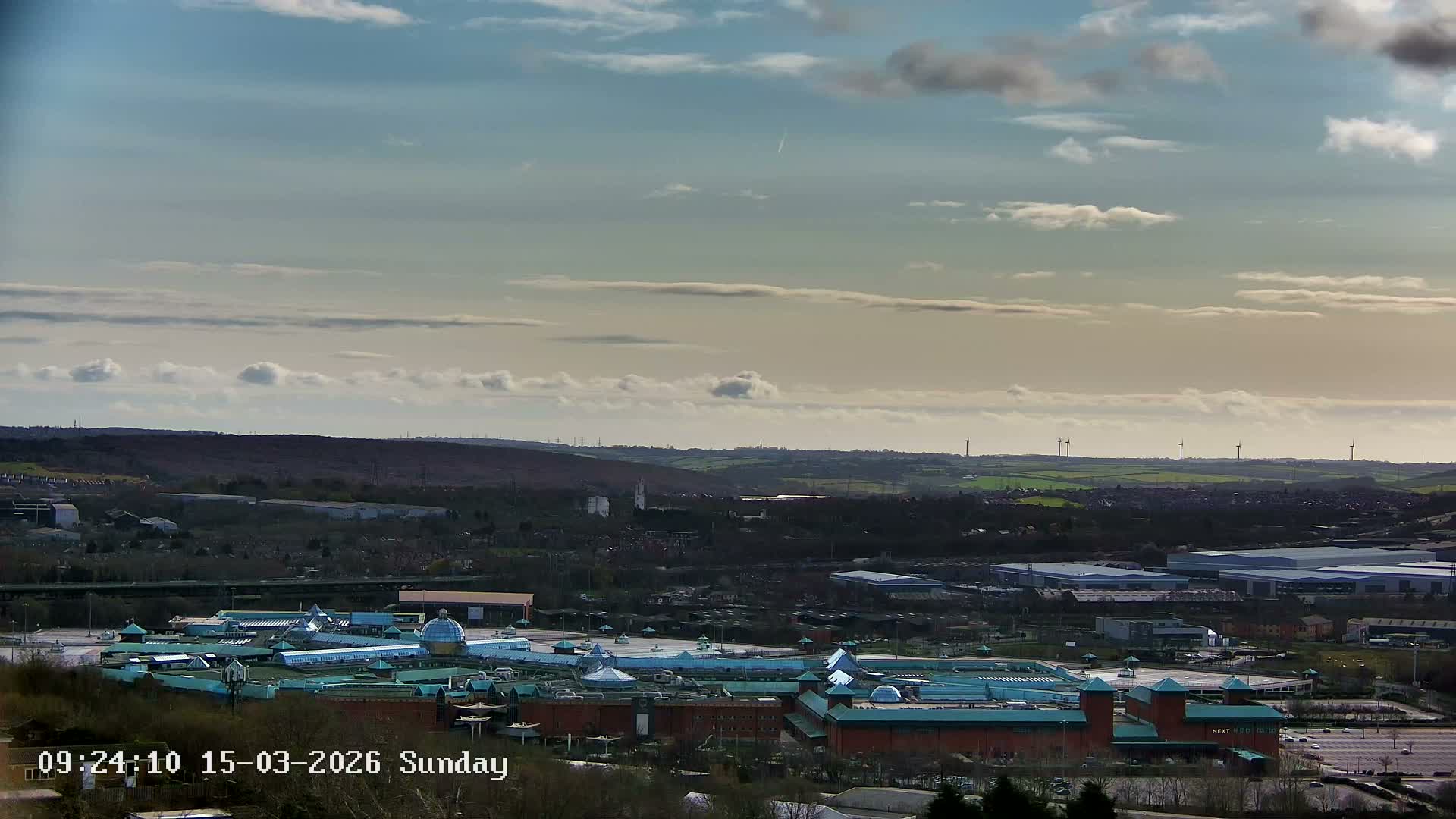Sheffield, Tinsley Industrial Area fron Don Valley Skyline Live Cam - Sheffield, South Yorkshire, Yorkshire and the Humber, England, United Kingdom