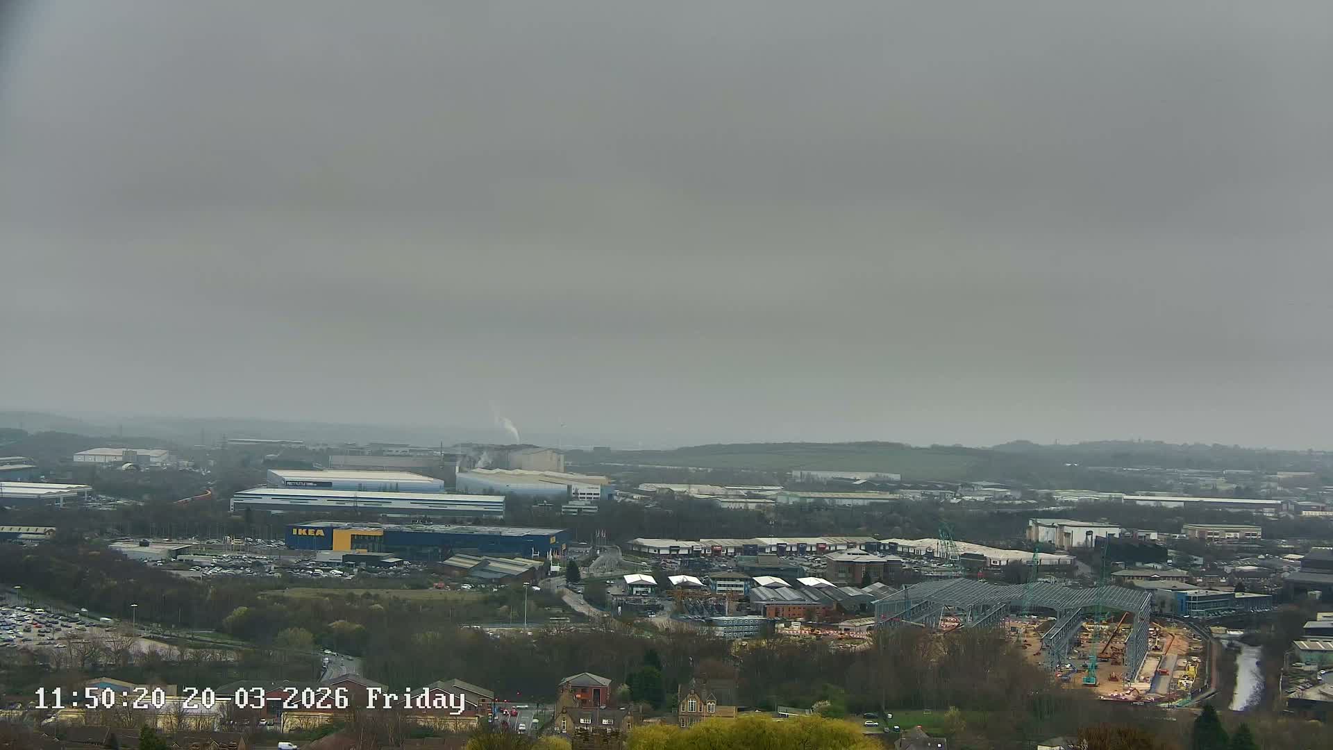 Sheffield, Tinsley Industrial Area fron Don Valley Skyline Live Cam - Sheffield, South Yorkshire, Yorkshire and the Humber, England, United Kingdom