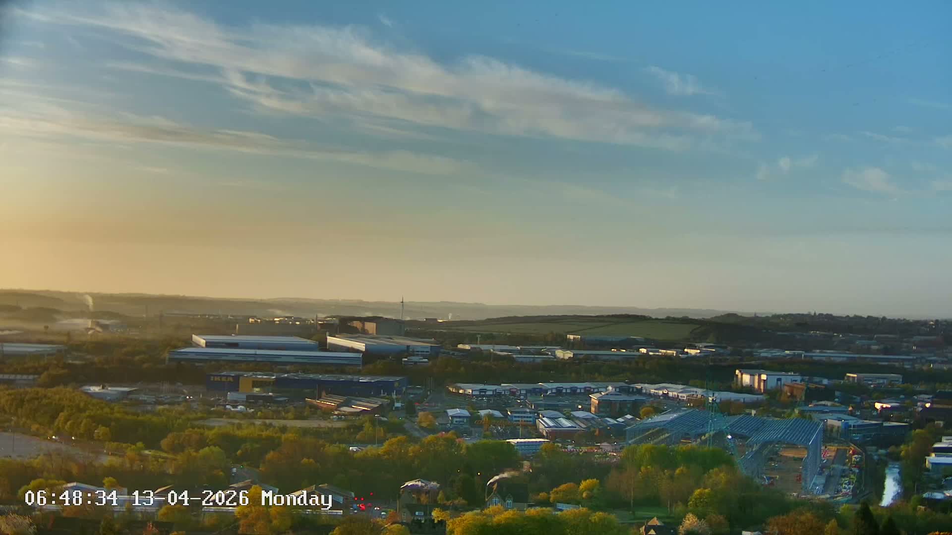Sheffield, Tinsley Industrial Area fron Don Valley Skyline Live Cam - Sheffield, South Yorkshire, Yorkshire and the Humber, England, United Kingdom
